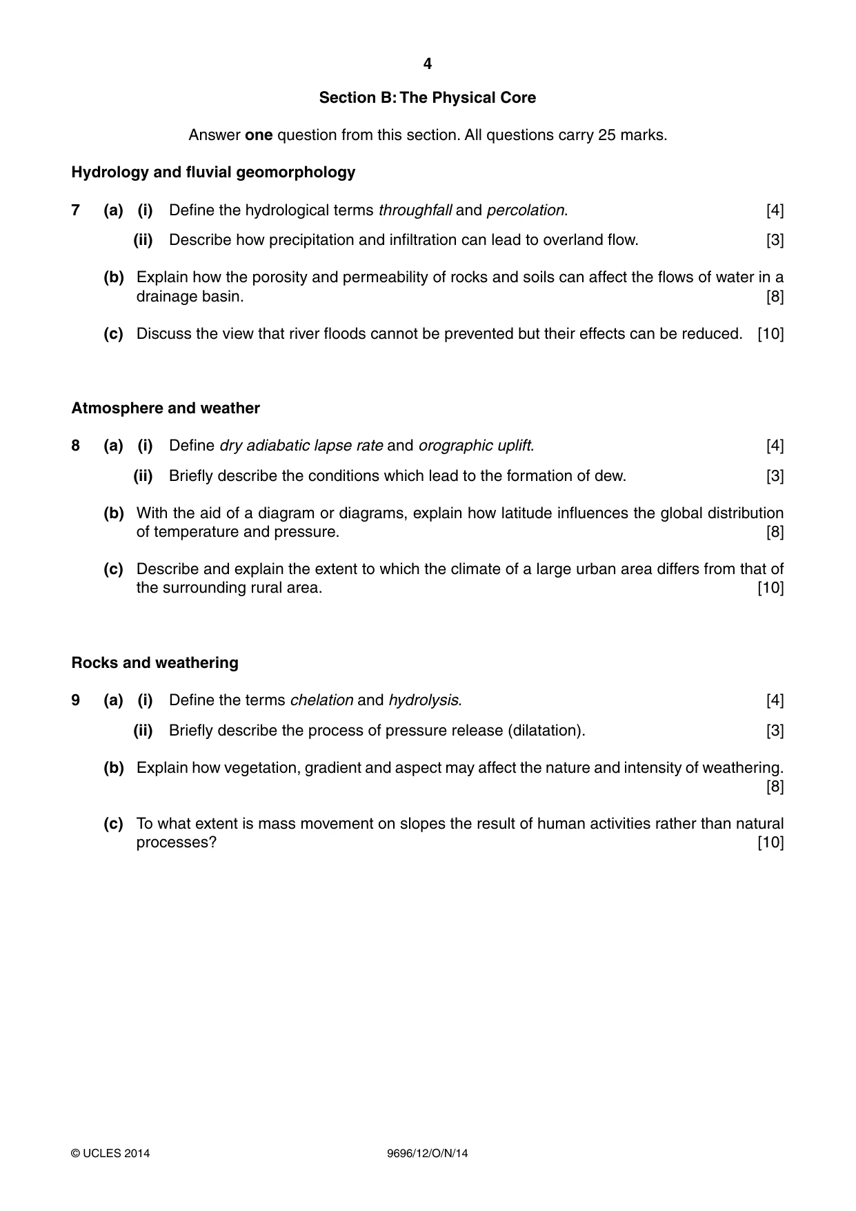 Cambridge A Level Geography 9696 2014 Oct/Nov Paper 1 · Variant 2 question paper, page 4 of 8