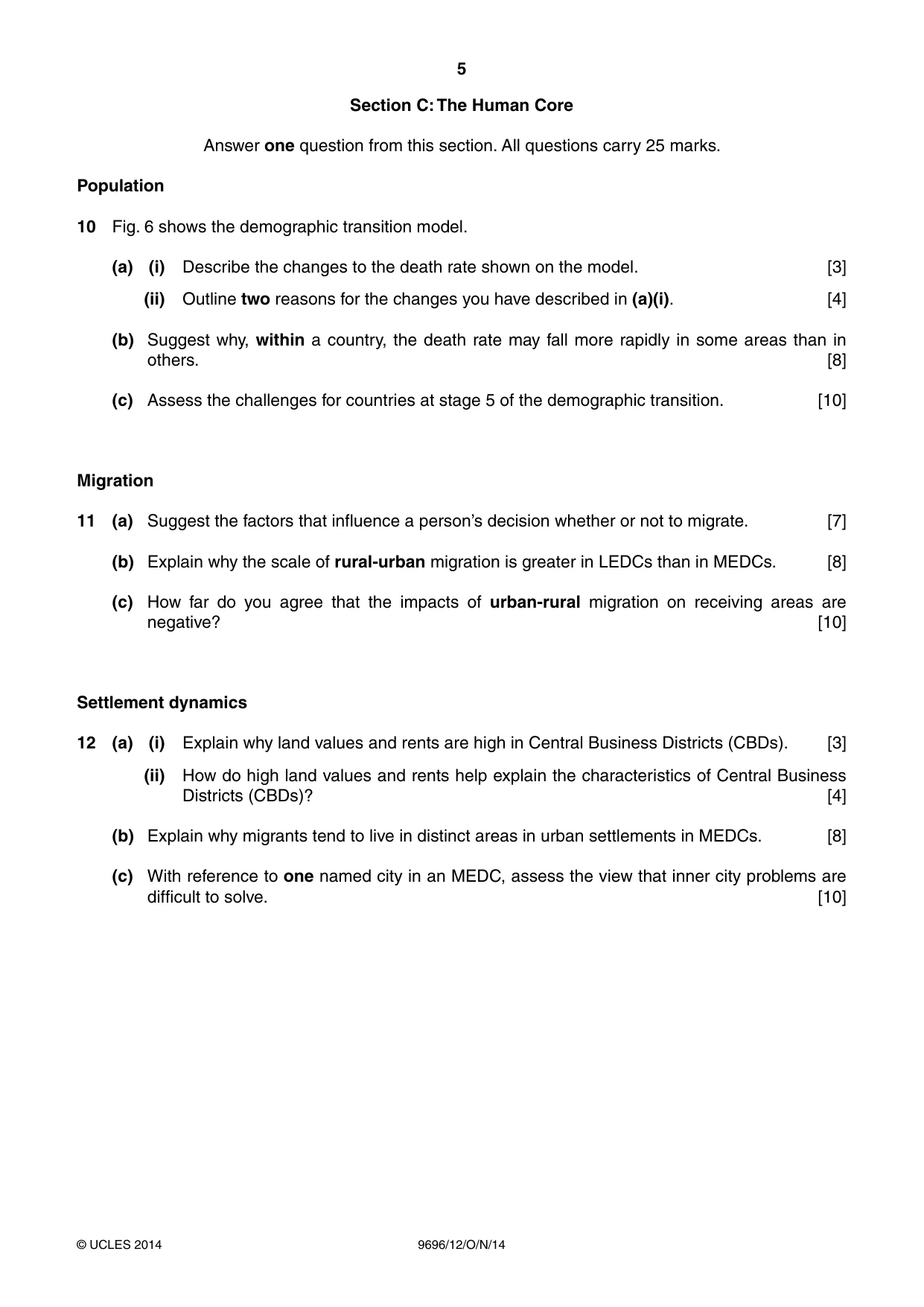 Cambridge A Level Geography 9696 2014 Oct/Nov Paper 1 · Variant 2 question paper, page 5 of 8