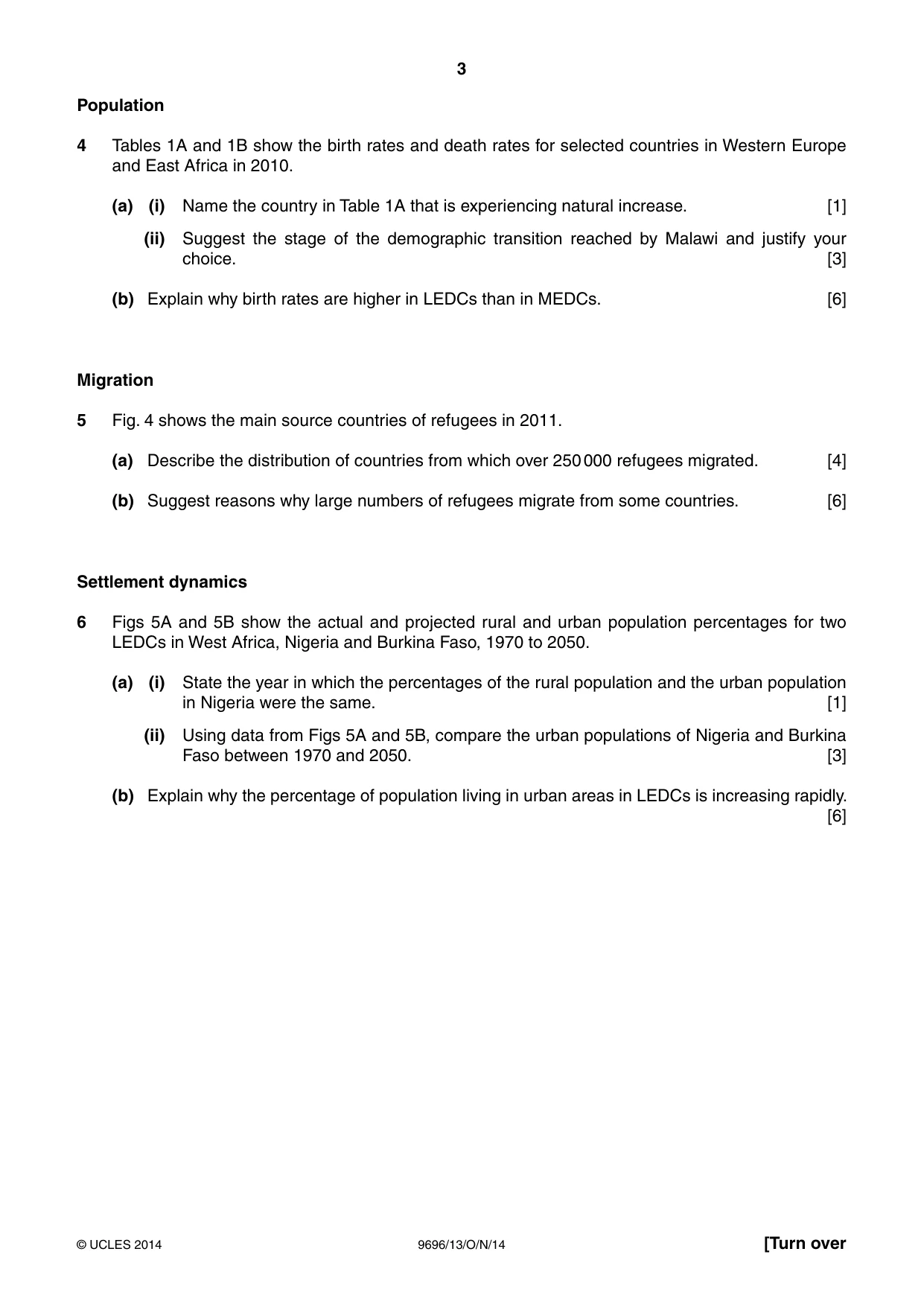 Cambridge A Level Geography 9696 2014 Oct/Nov Paper 1 · Variant 3 question paper, page 3 of 8