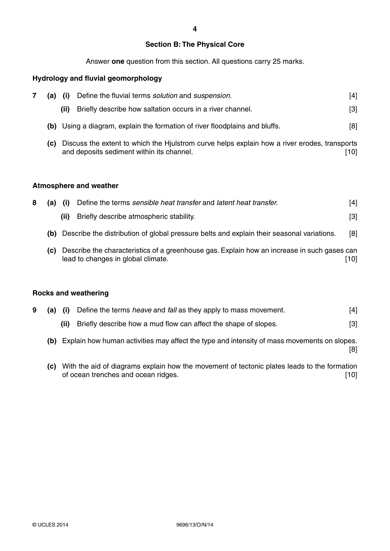 Cambridge A Level Geography 9696 2014 Oct/Nov Paper 1 · Variant 3 question paper, page 4 of 8