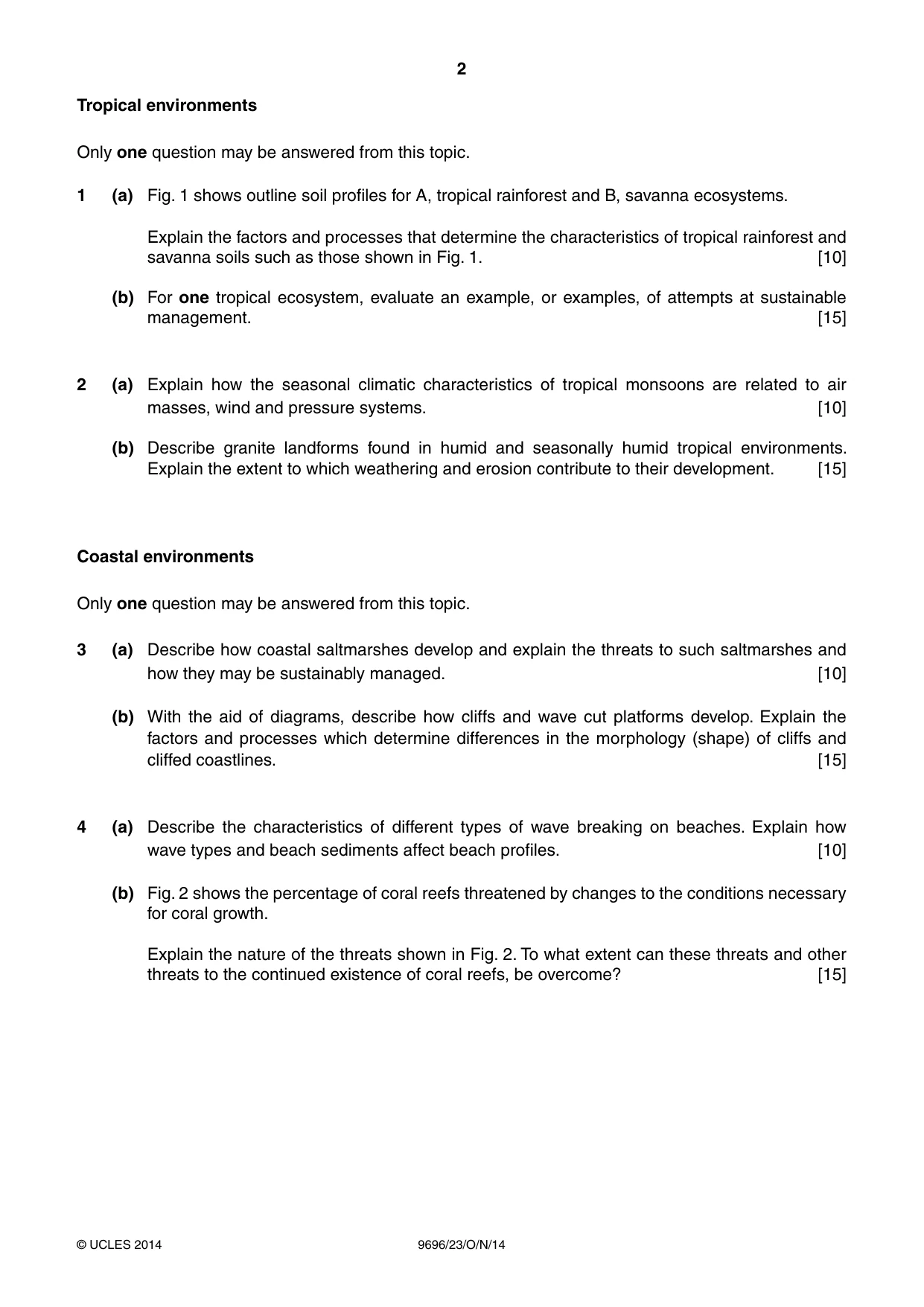 Cambridge A Level Geography 9696 2014 Oct/Nov Paper 2 · Variant 3 question paper, page 2 of 4