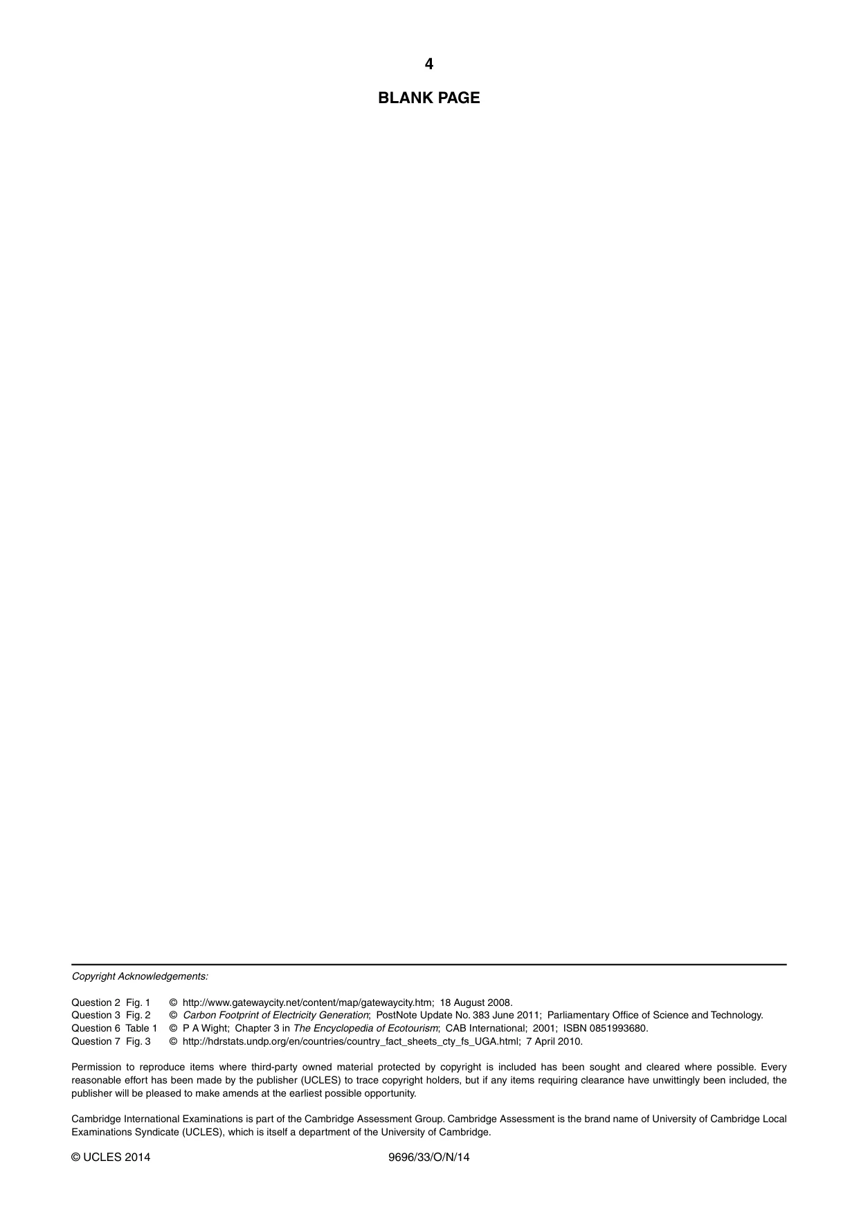Cambridge A Level Geography 9696 2014 Oct/Nov Paper 3 · Variant 3 question paper, page 4 of 4