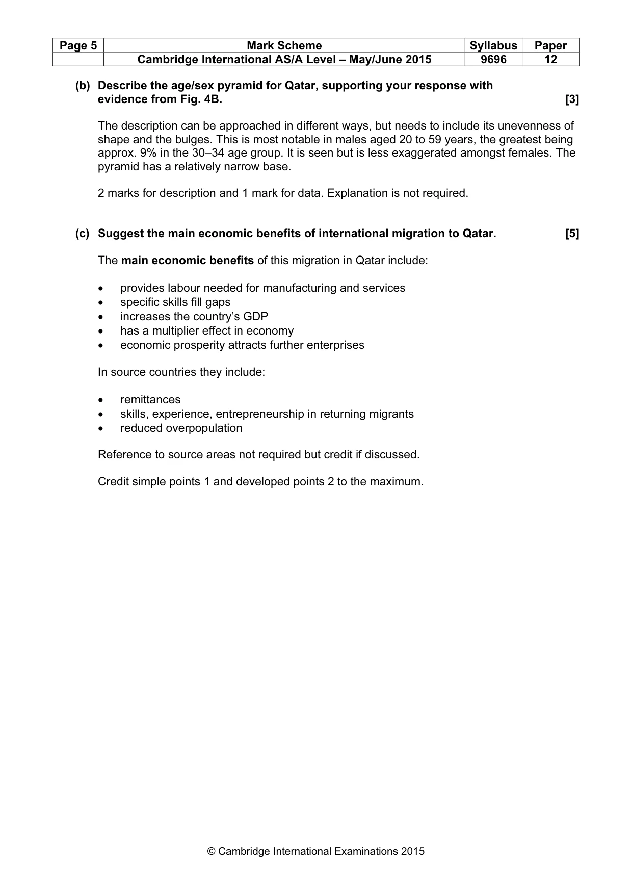 Mark scheme, page 5 of 14