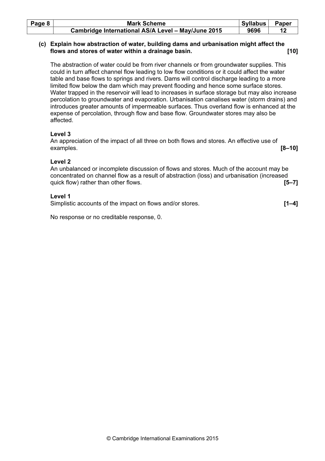 Mark scheme, page 8 of 14