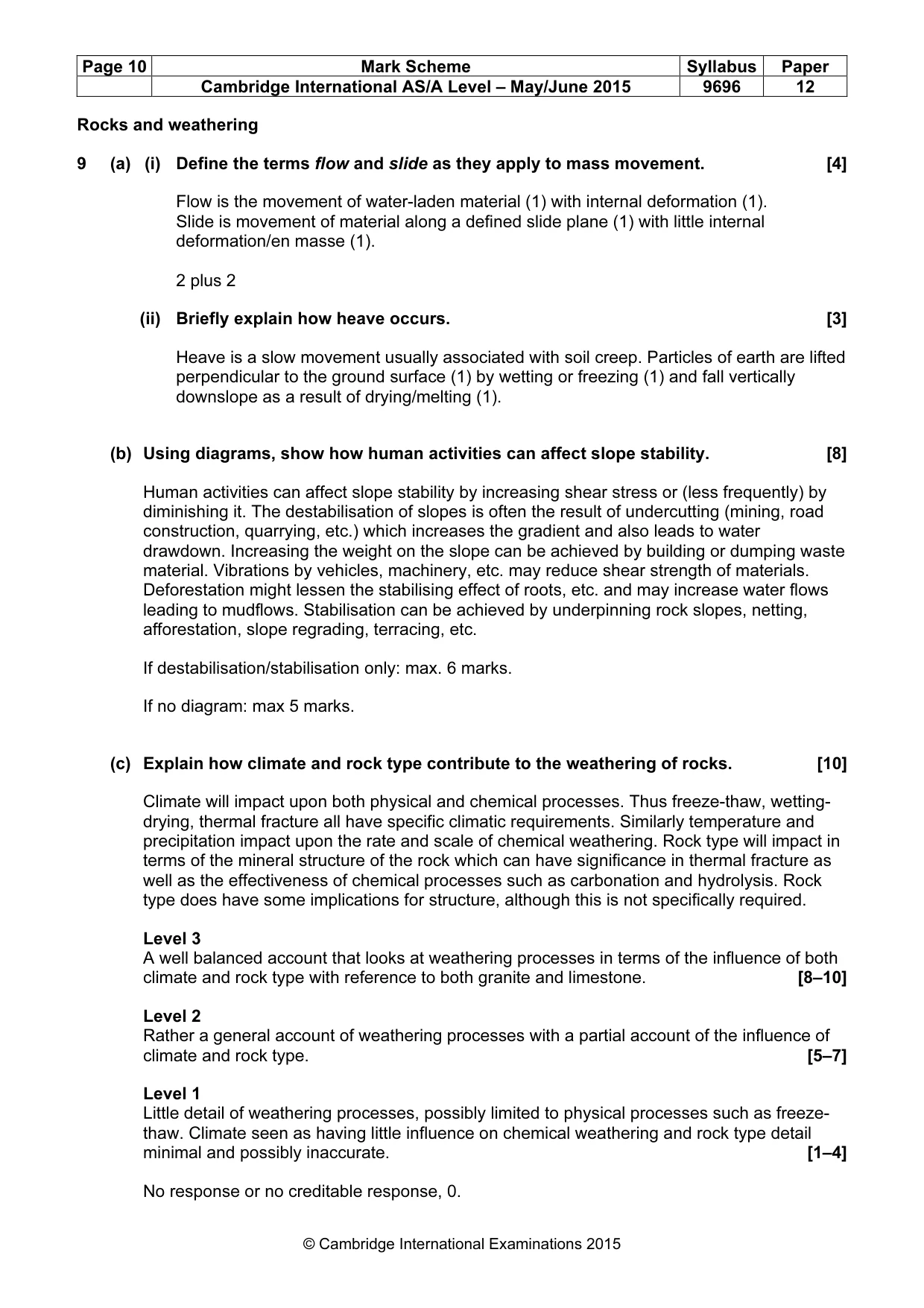 Mark scheme, page 10 of 14
