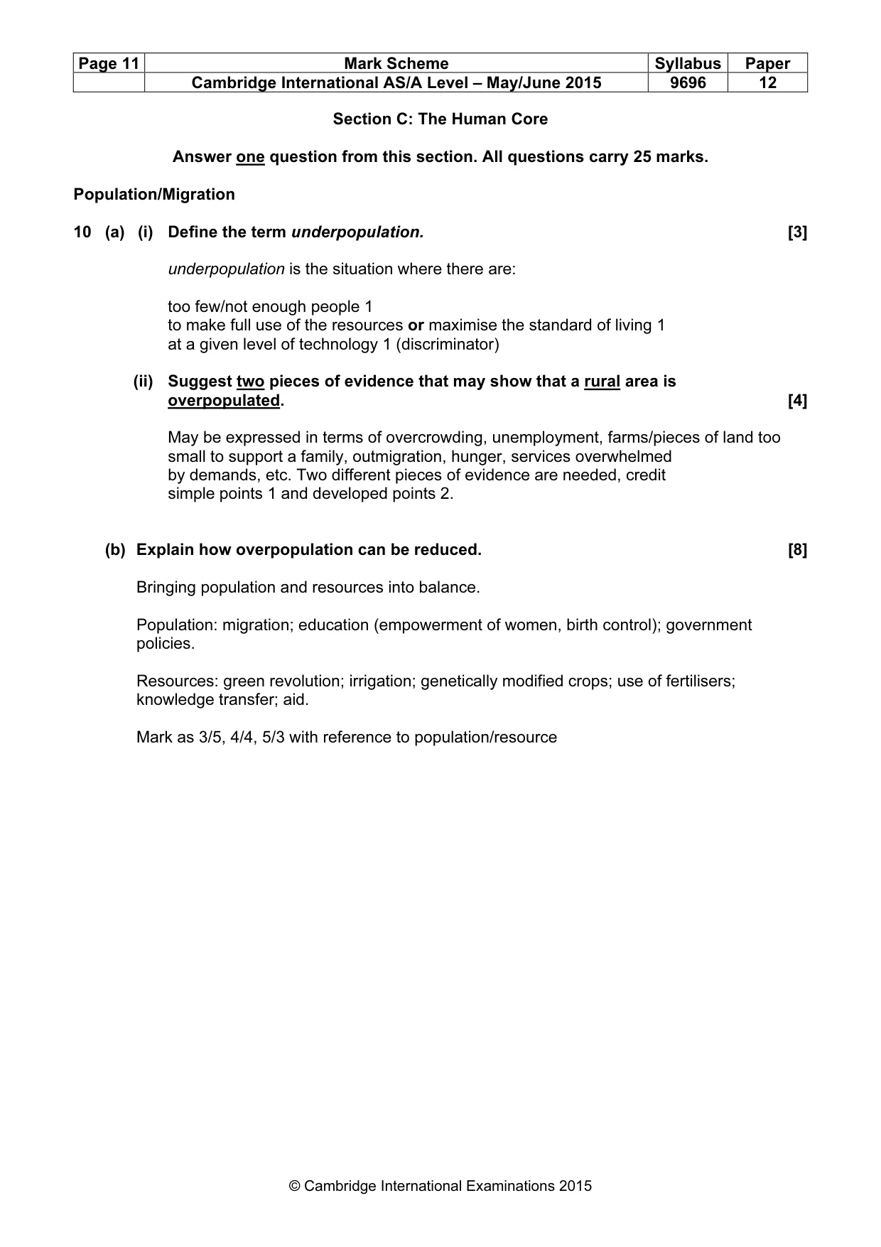 Mark scheme, page 11 of 14