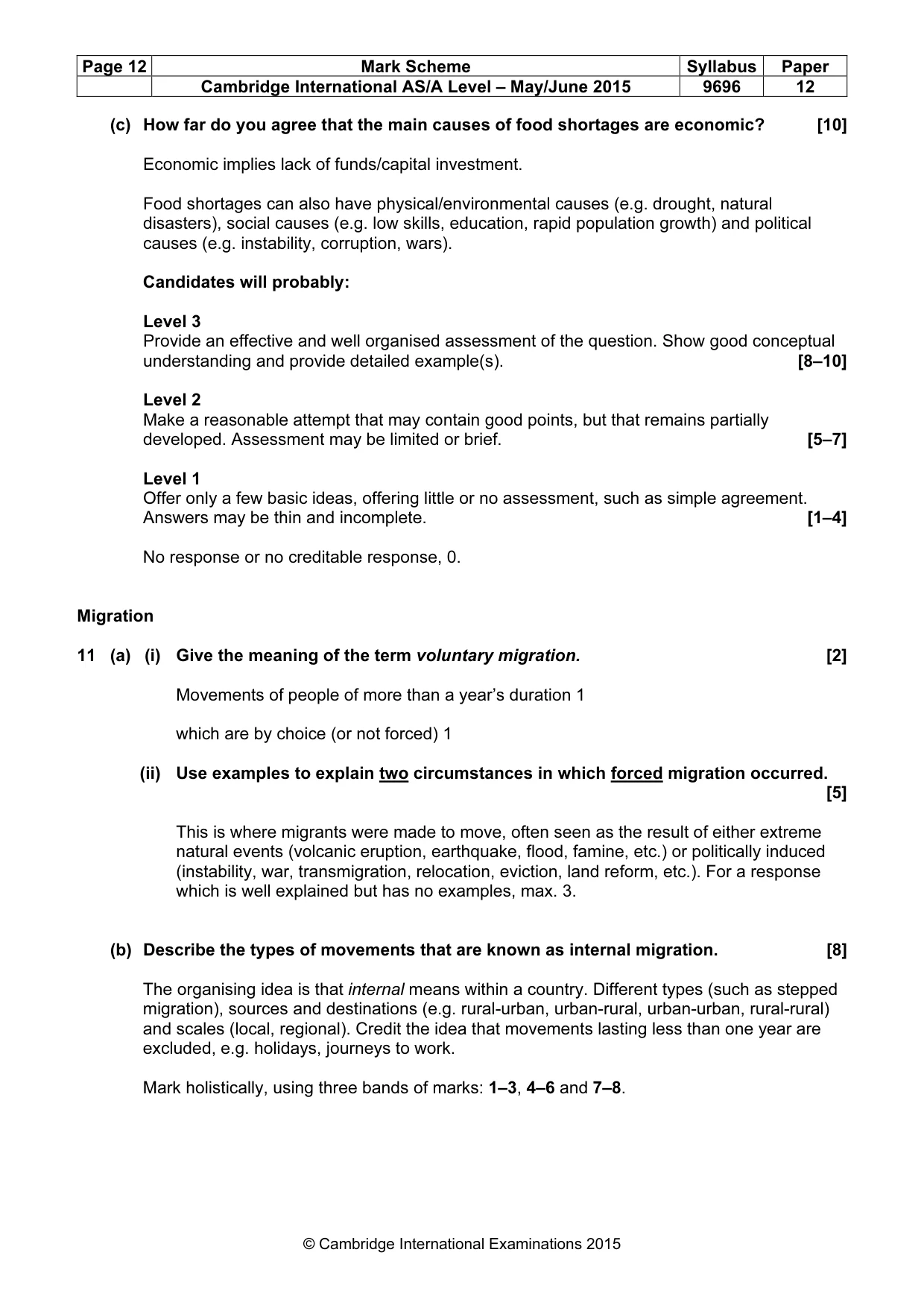 Mark scheme, page 12 of 14
