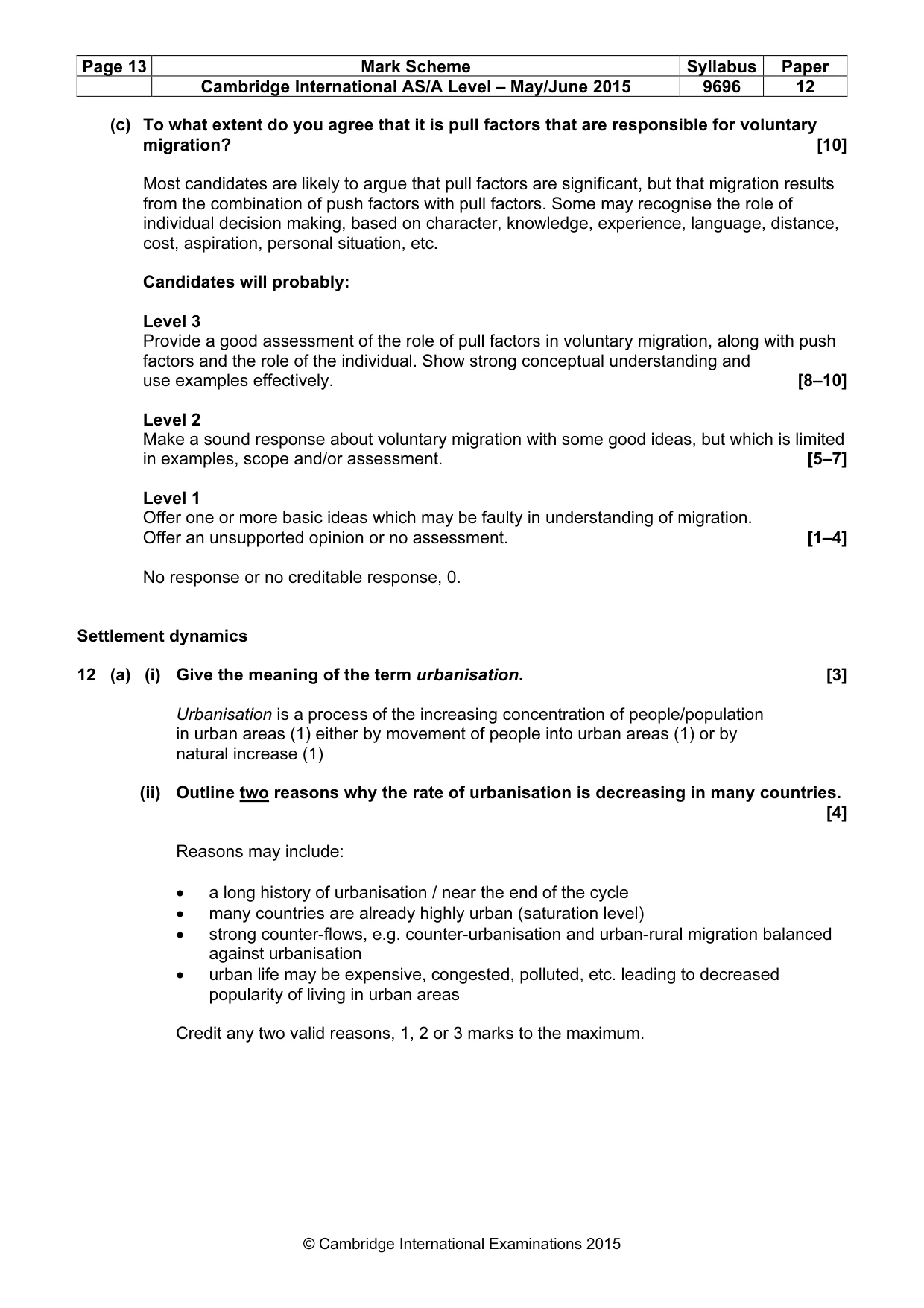 Mark scheme, page 13 of 14