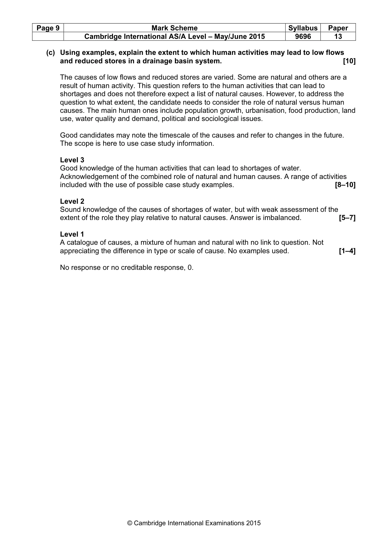 Mark scheme, page 9 of 18