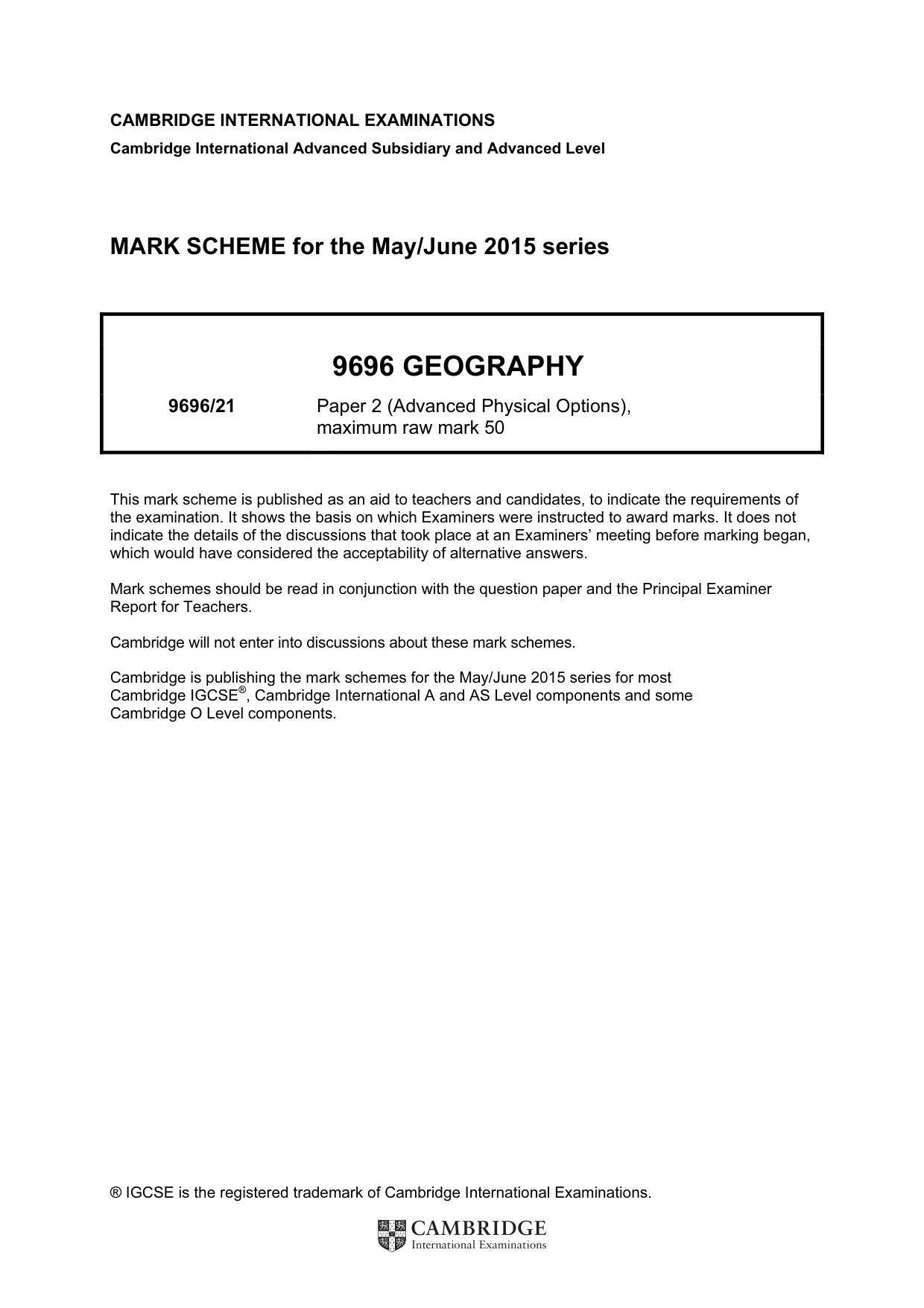 Mark scheme, page 1 of 11