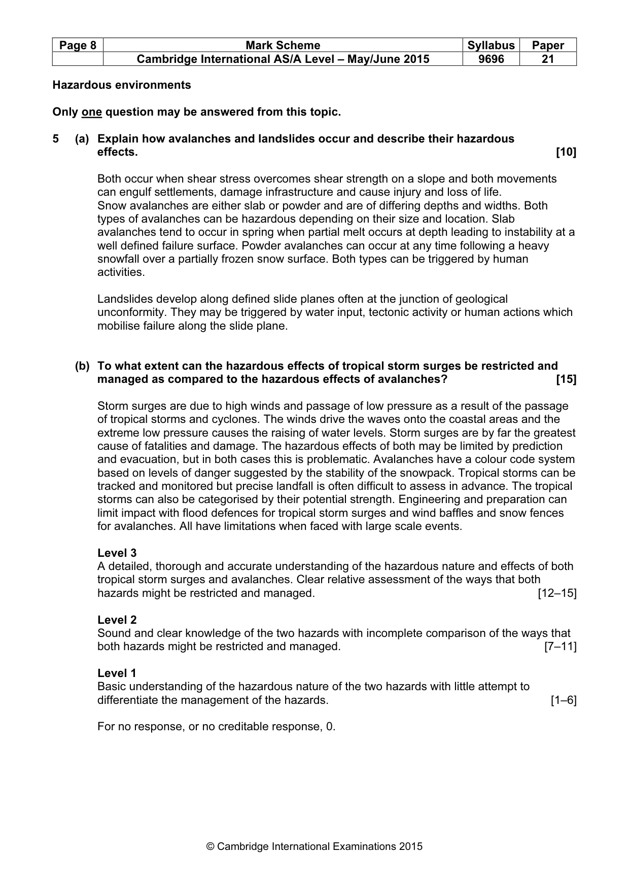 Mark scheme, page 8 of 11