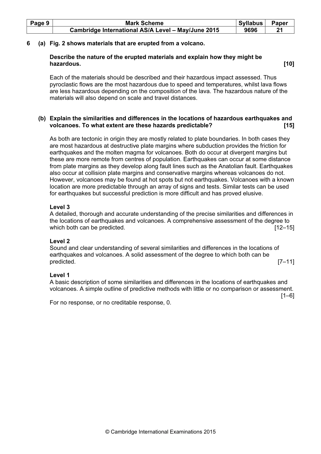 Mark scheme, page 9 of 11