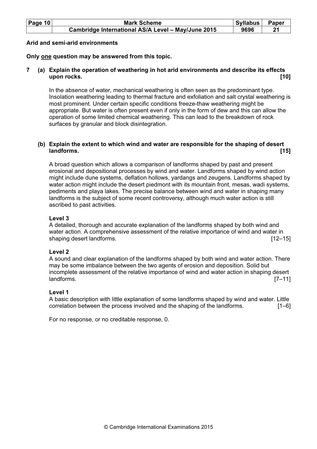 Mark scheme, page 10 of 11