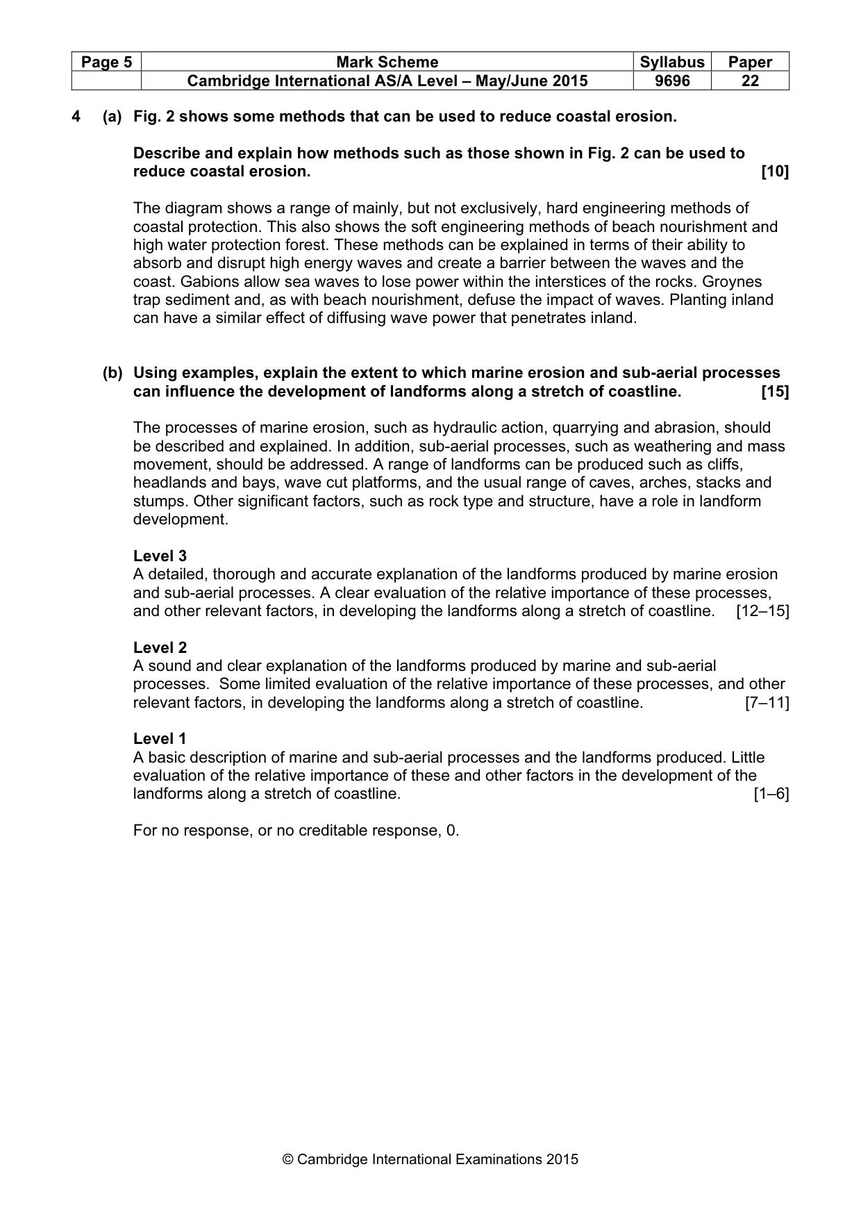 Mark scheme, page 5 of 9