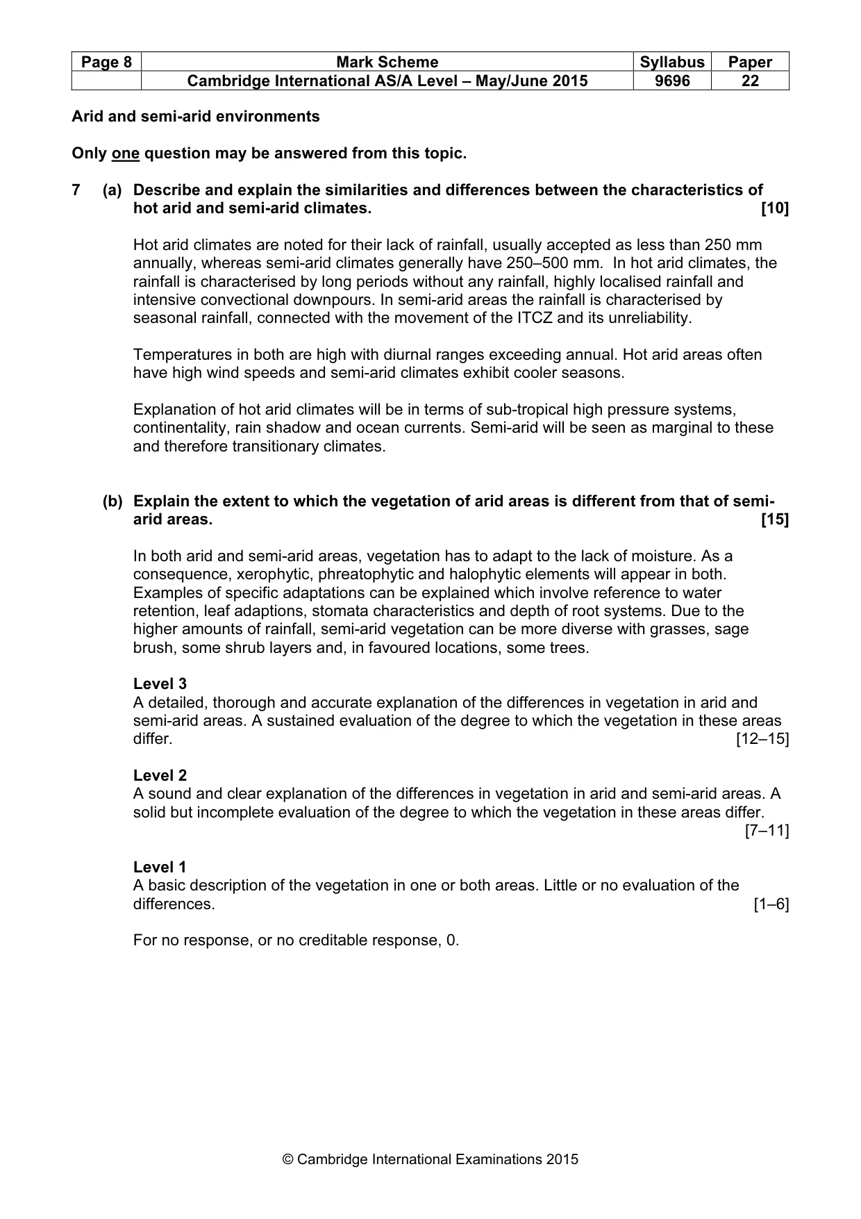 Mark scheme, page 8 of 9
