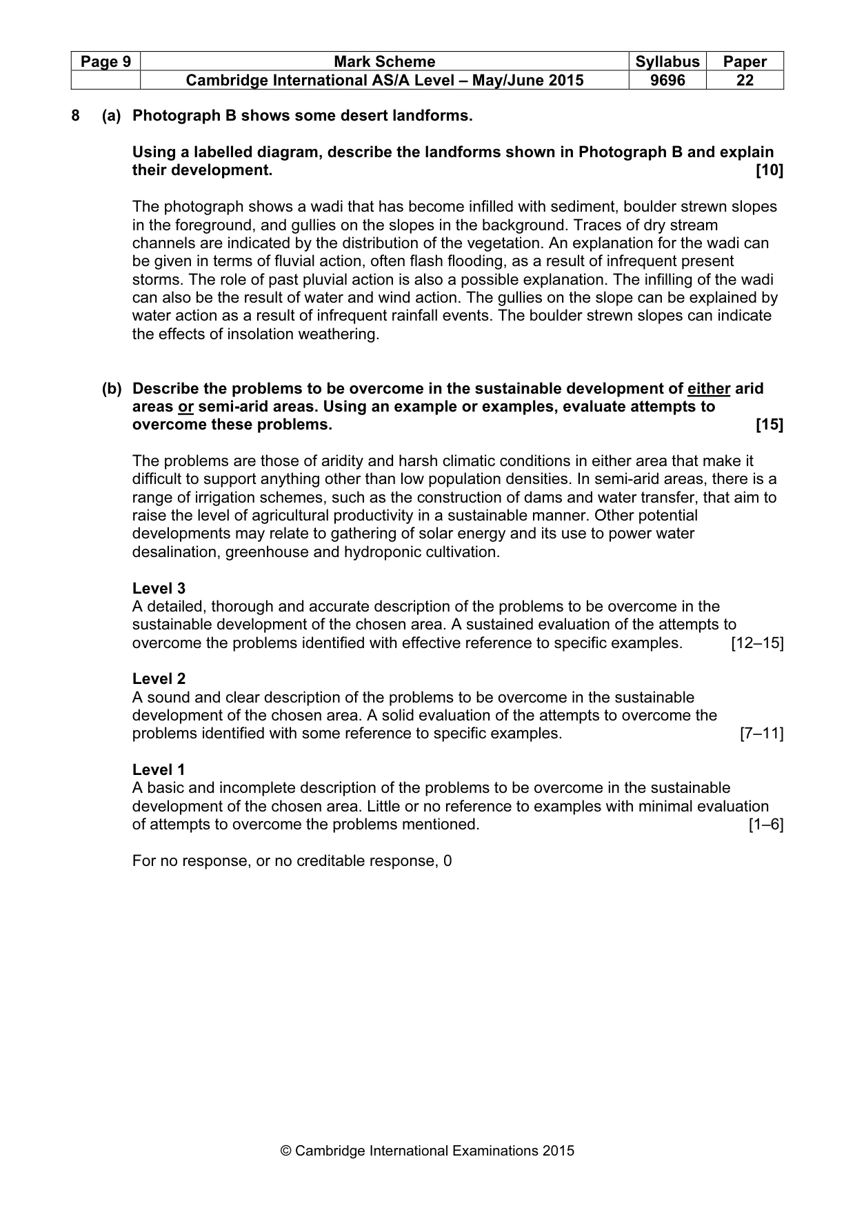 Mark scheme, page 9 of 9