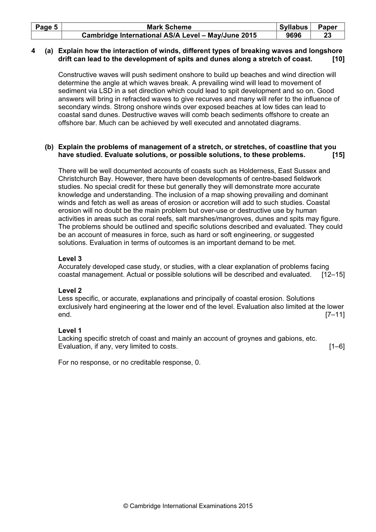 Mark scheme, page 5 of 9