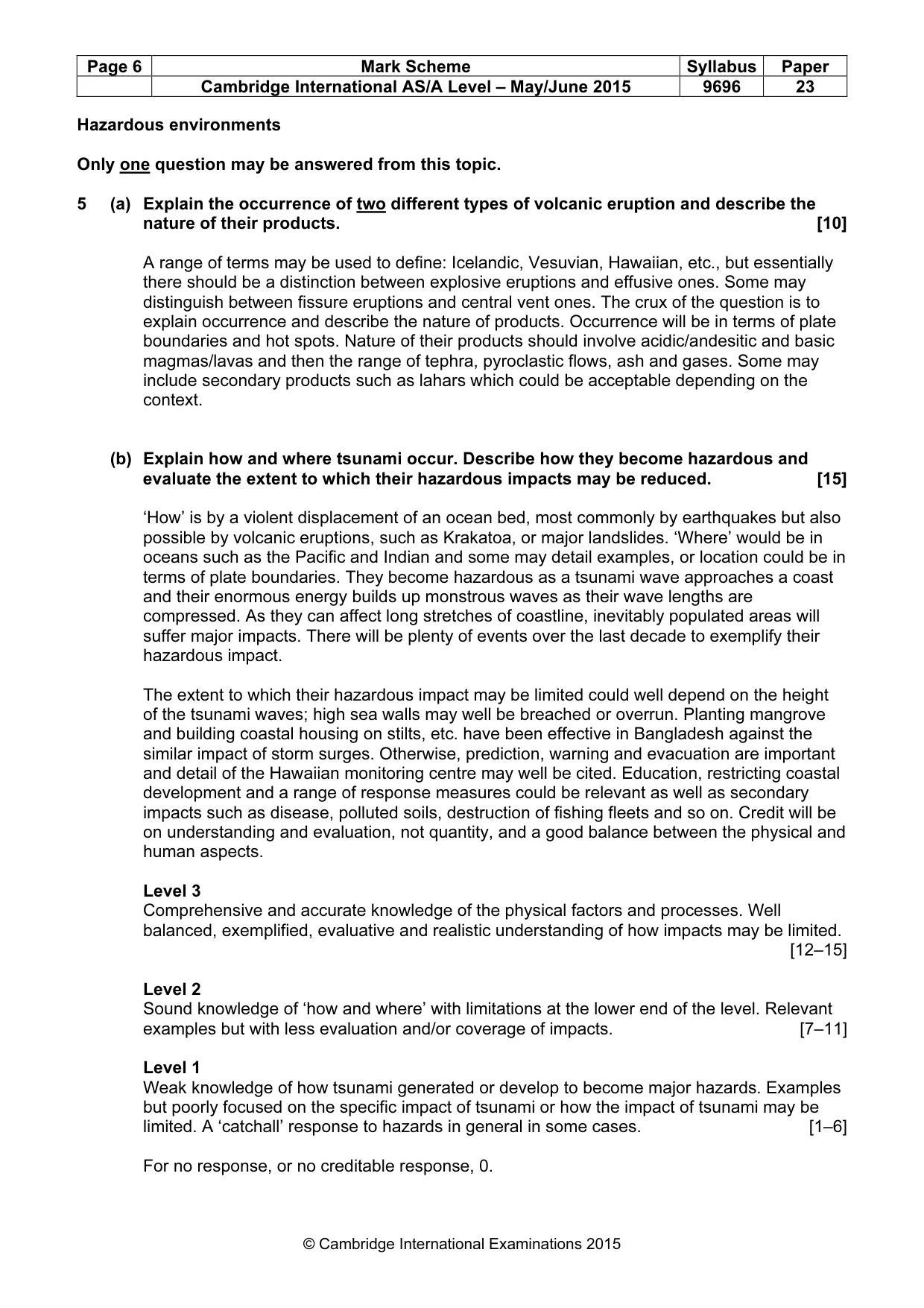 Mark scheme, page 6 of 9