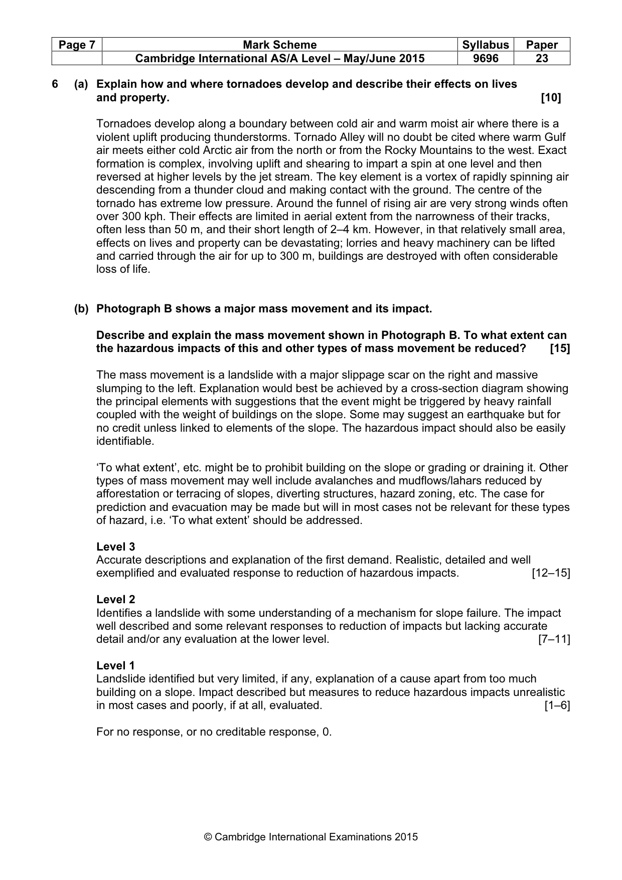 Mark scheme, page 7 of 9