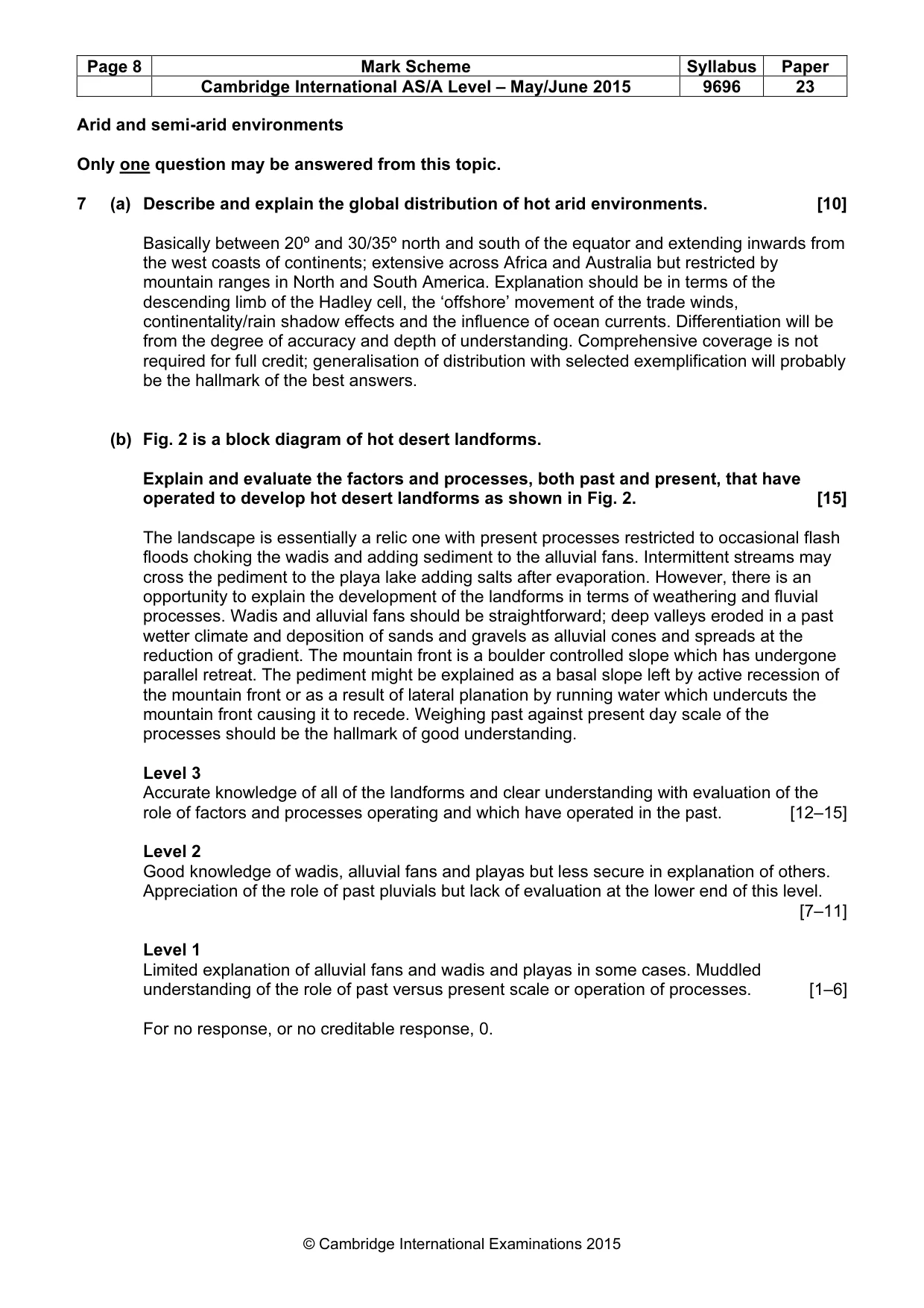 Mark scheme, page 8 of 9