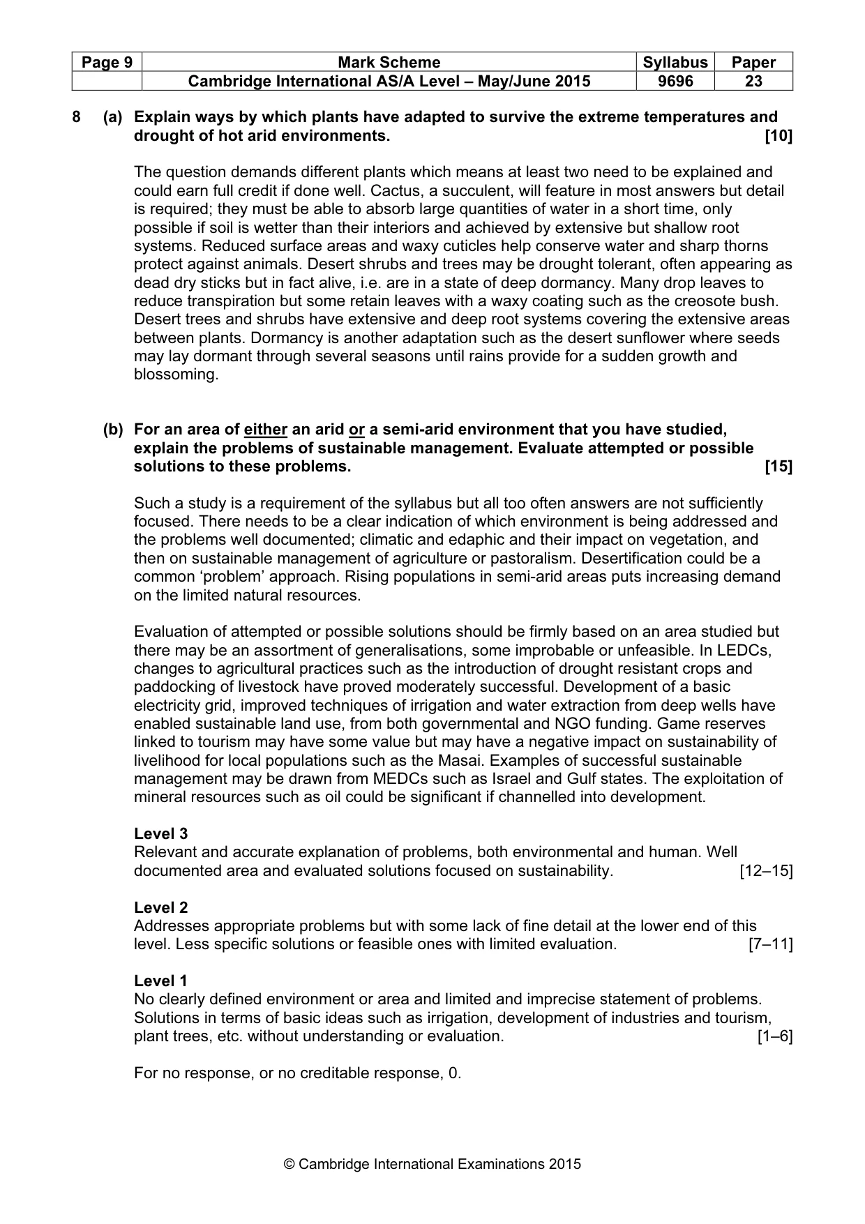 Mark scheme, page 9 of 9