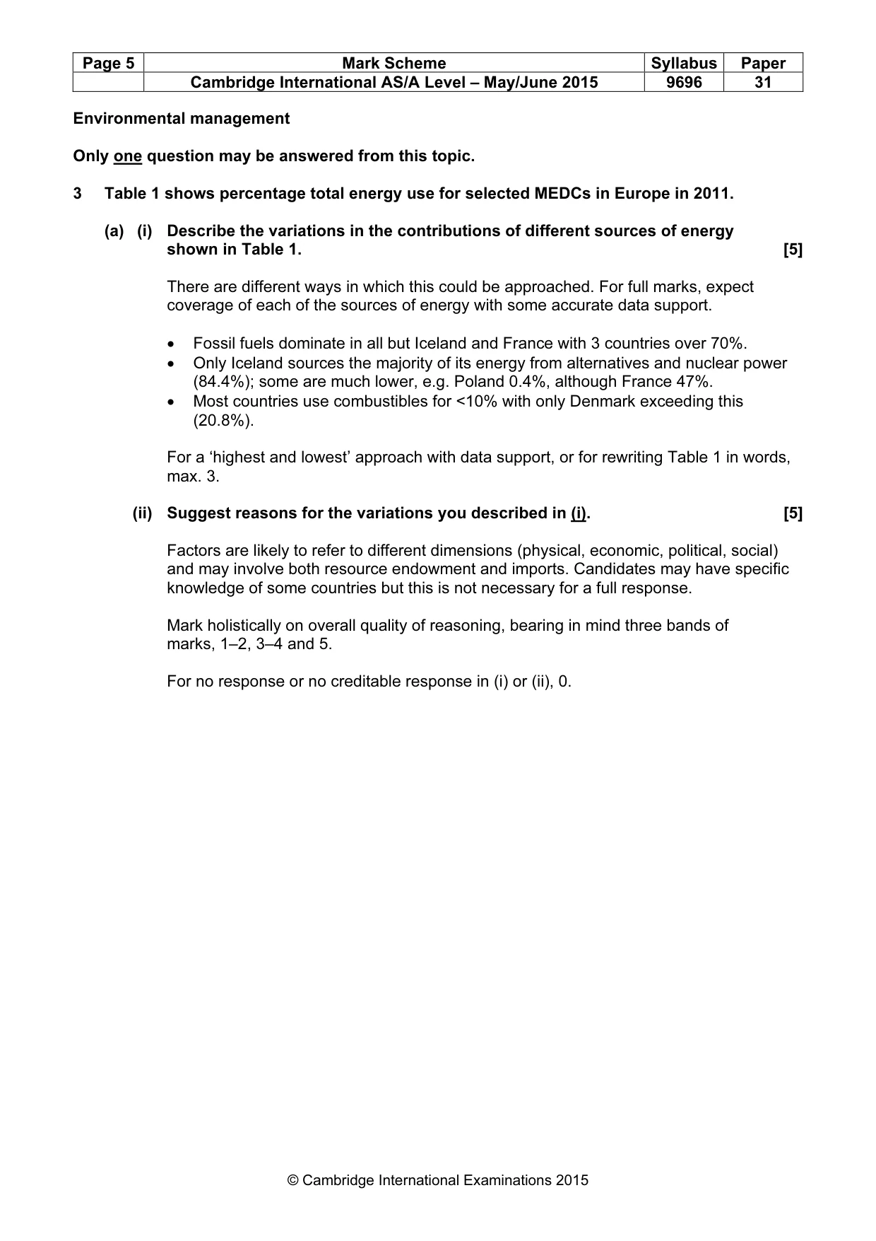 Mark scheme, page 5 of 13