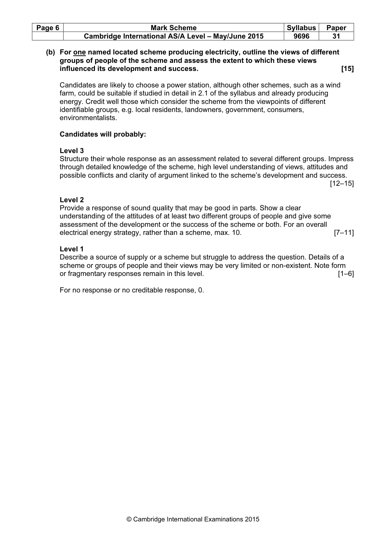Mark scheme, page 6 of 13