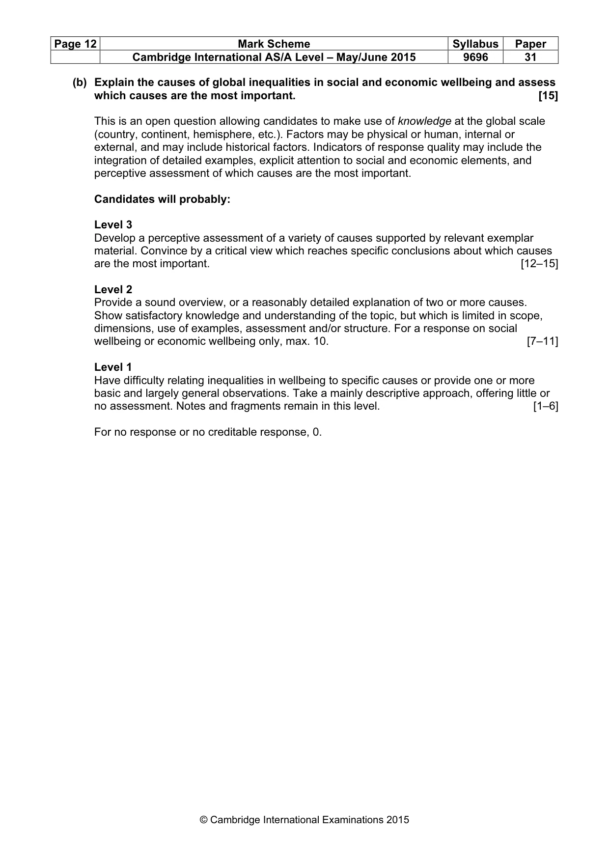 Mark scheme, page 12 of 13