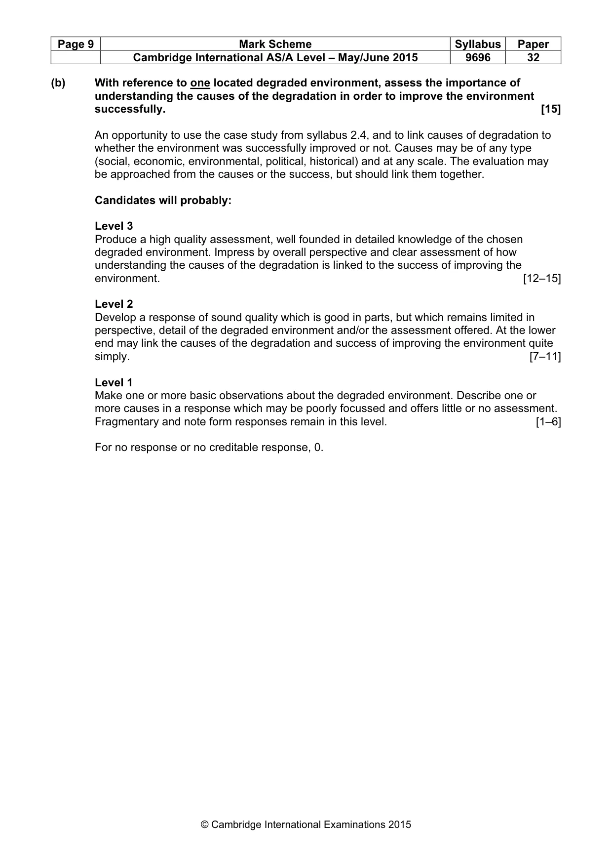 Mark scheme, page 9 of 14