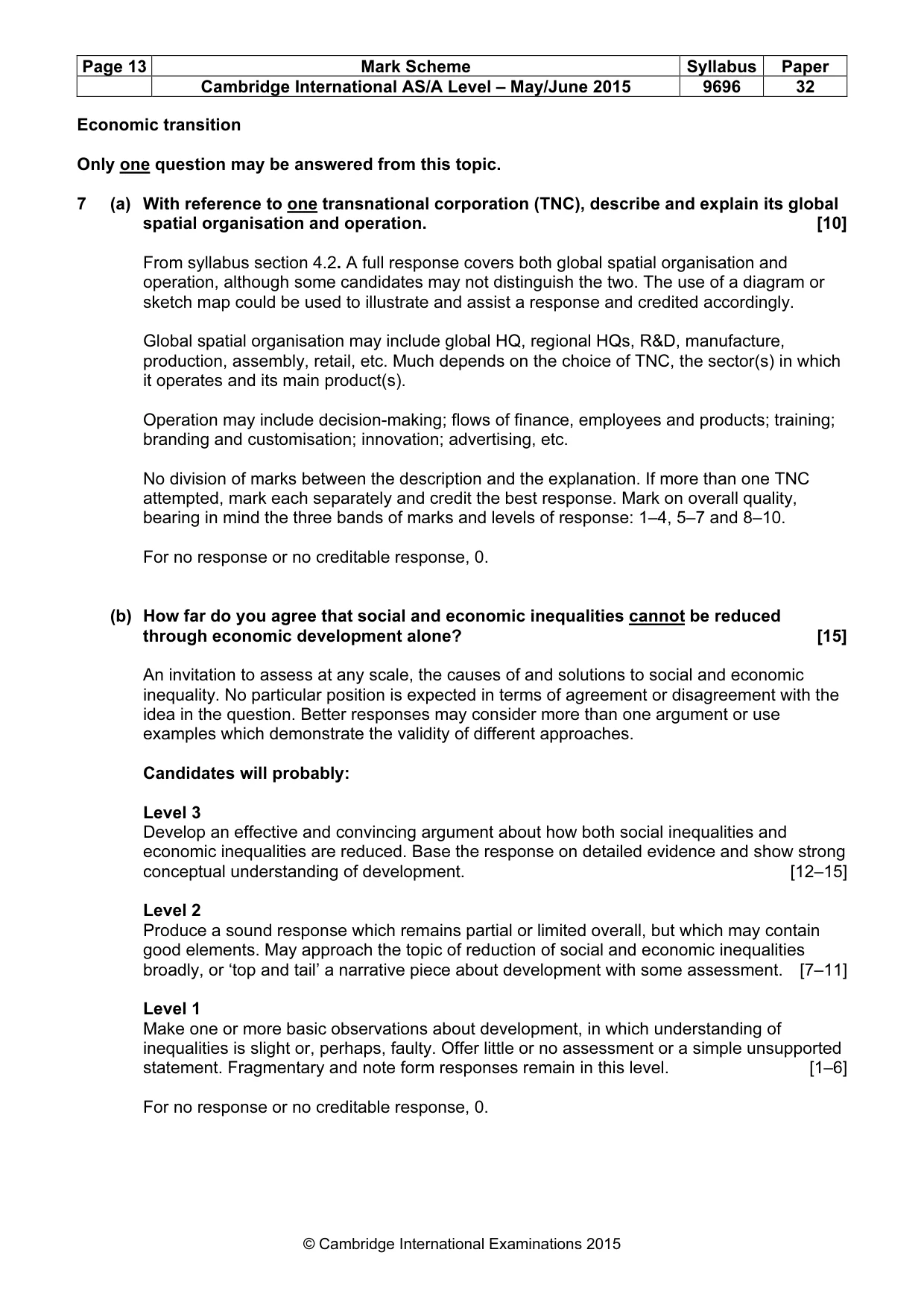 Mark scheme, page 13 of 14