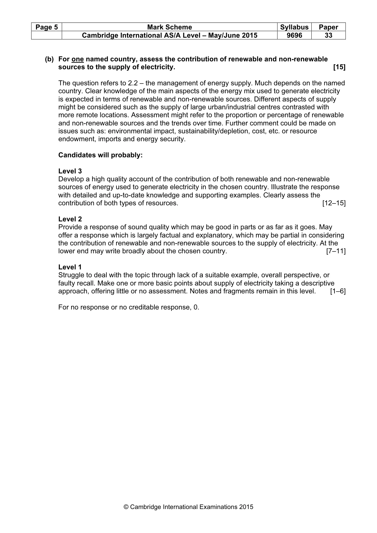 Mark scheme, page 5 of 11