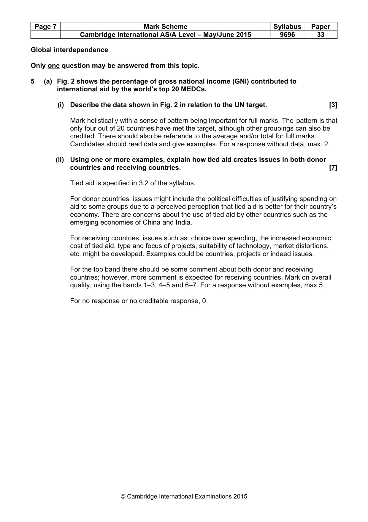 Mark scheme, page 7 of 11