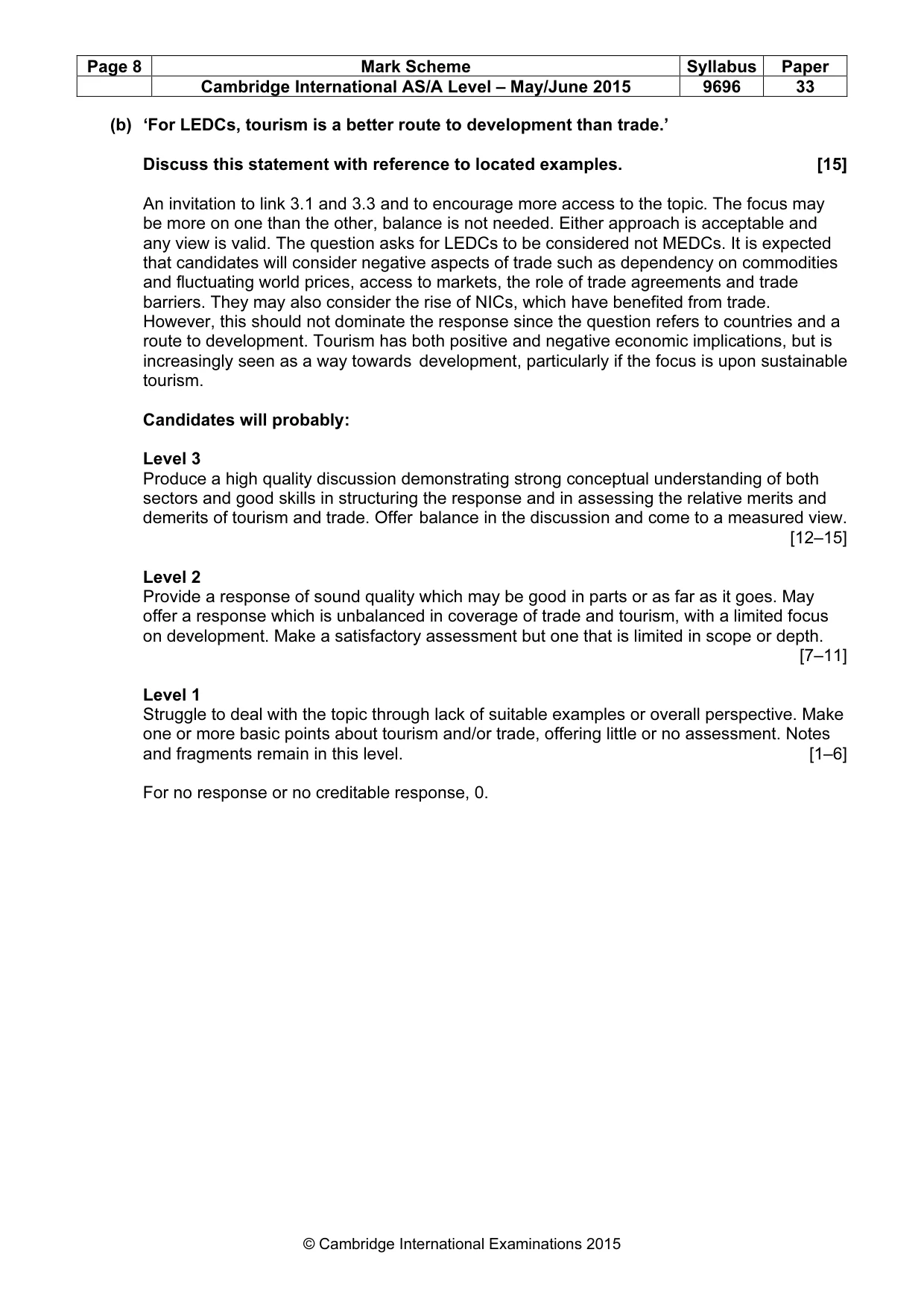 Mark scheme, page 8 of 11