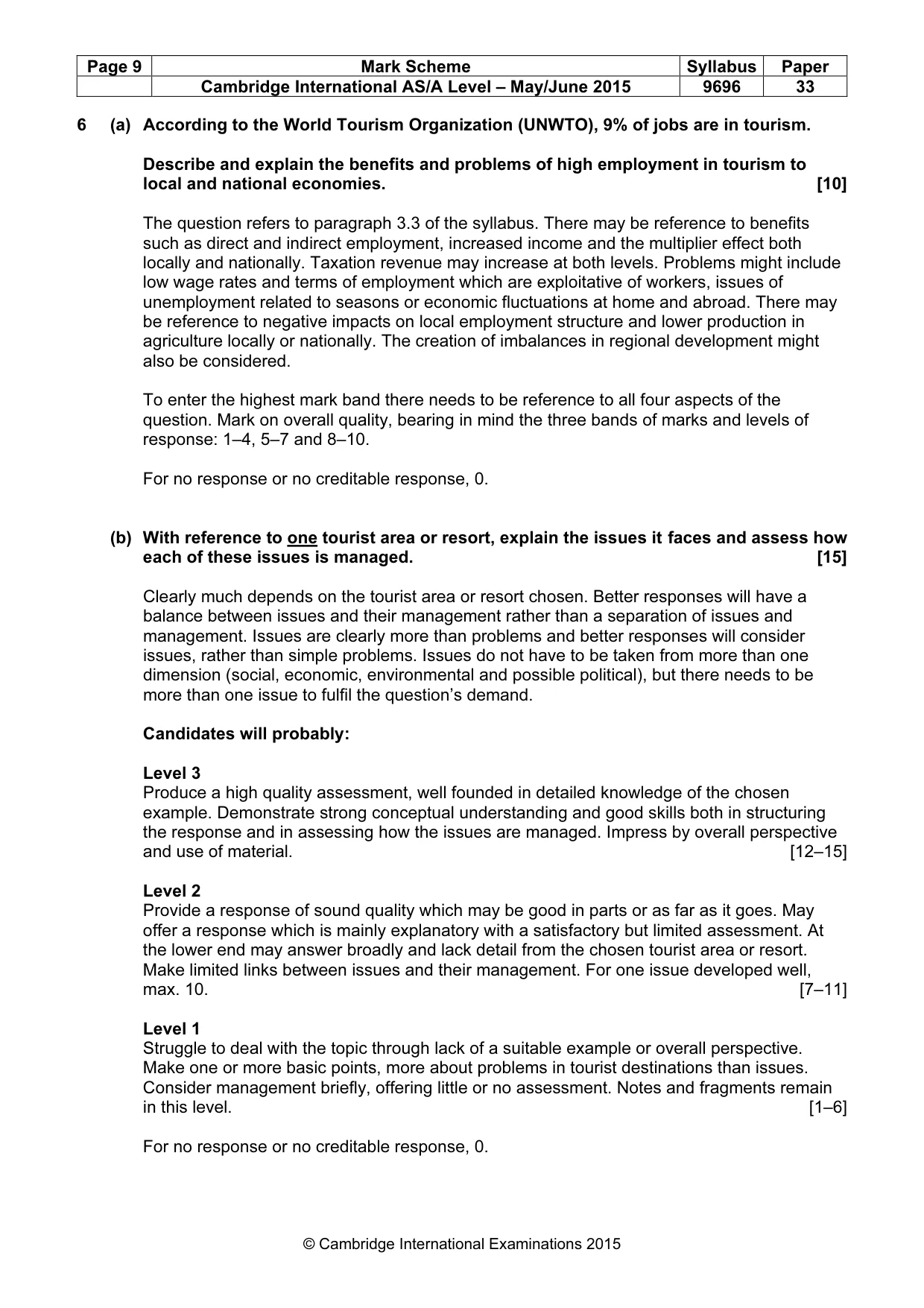 Mark scheme, page 9 of 11