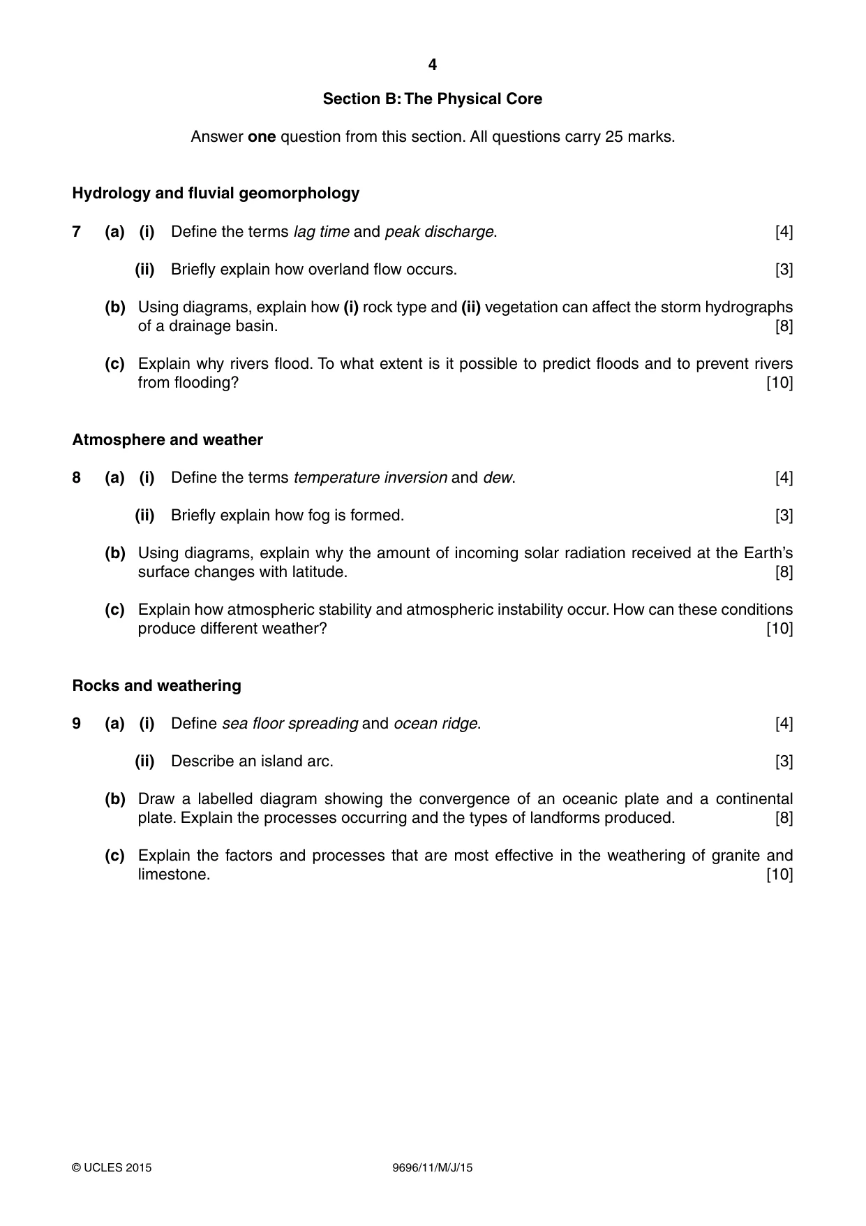 Cambridge A Level Geography 9696 2015 May/June Paper 1 · Variant 1 question paper, page 4 of 8