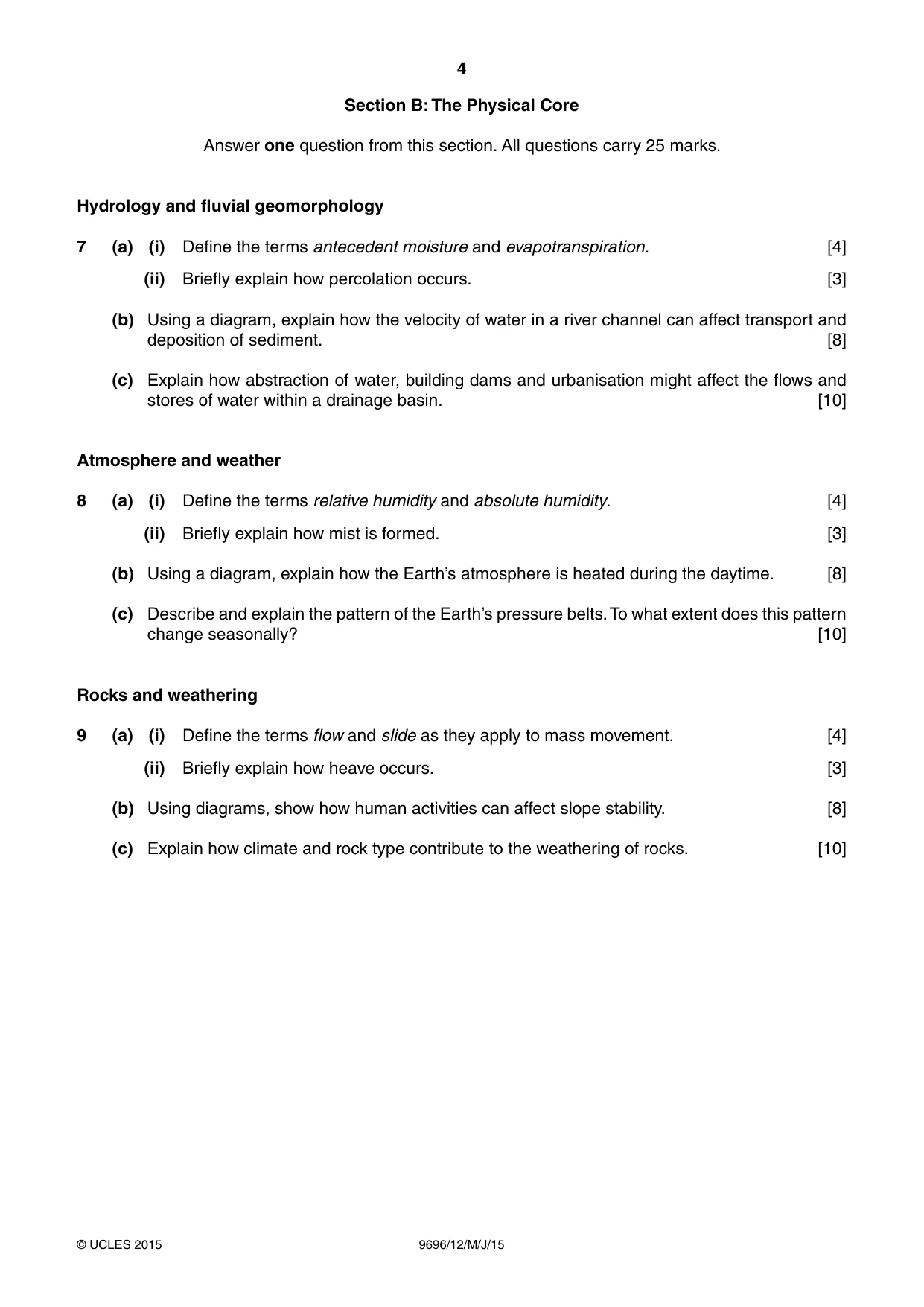 Cambridge A Level Geography 9696 2015 May/June Paper 1 · Variant 2 question paper, page 4 of 8