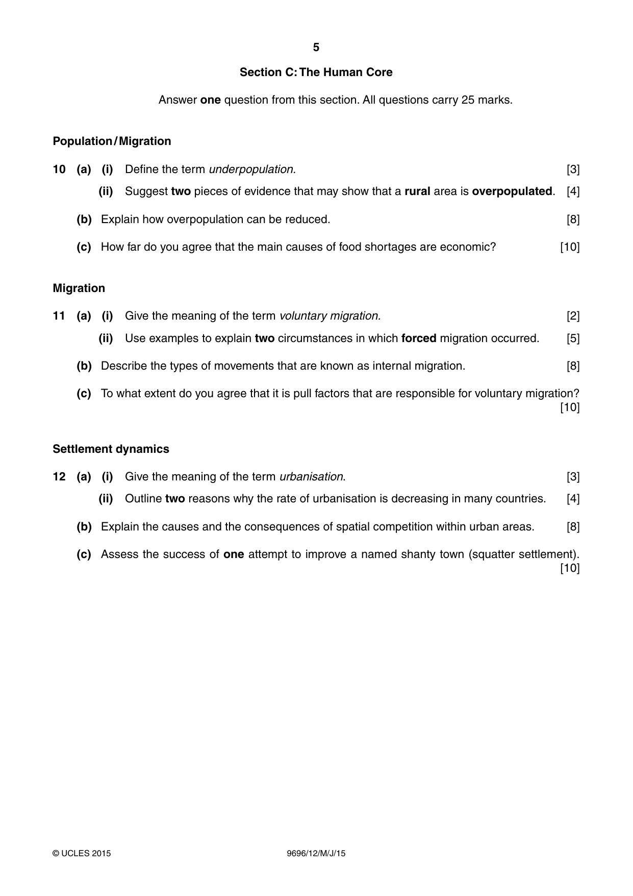 Cambridge A Level Geography 9696 2015 May/June Paper 1 · Variant 2 question paper, page 5 of 8