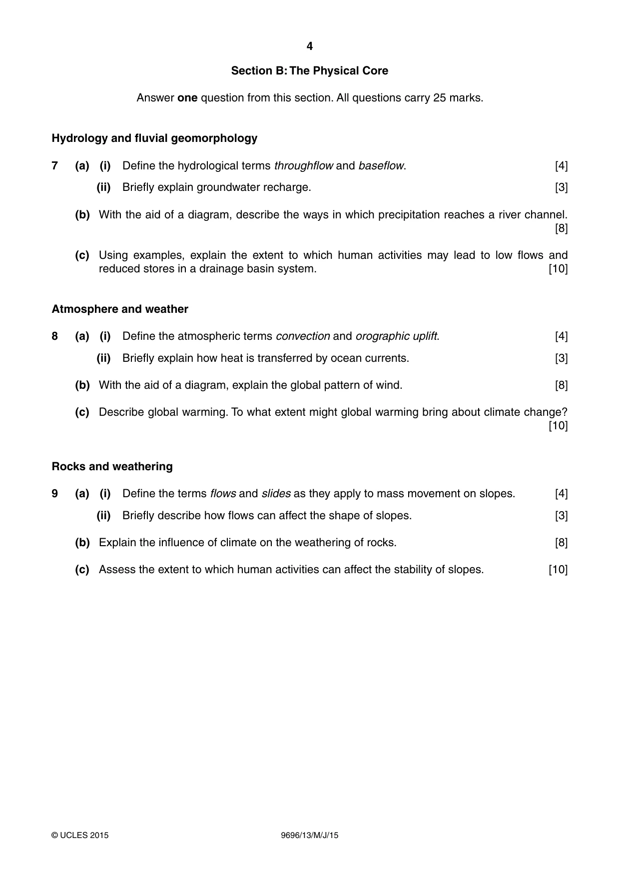 Cambridge A Level Geography 9696 2015 May/June Paper 1 · Variant 3 question paper, page 4 of 8