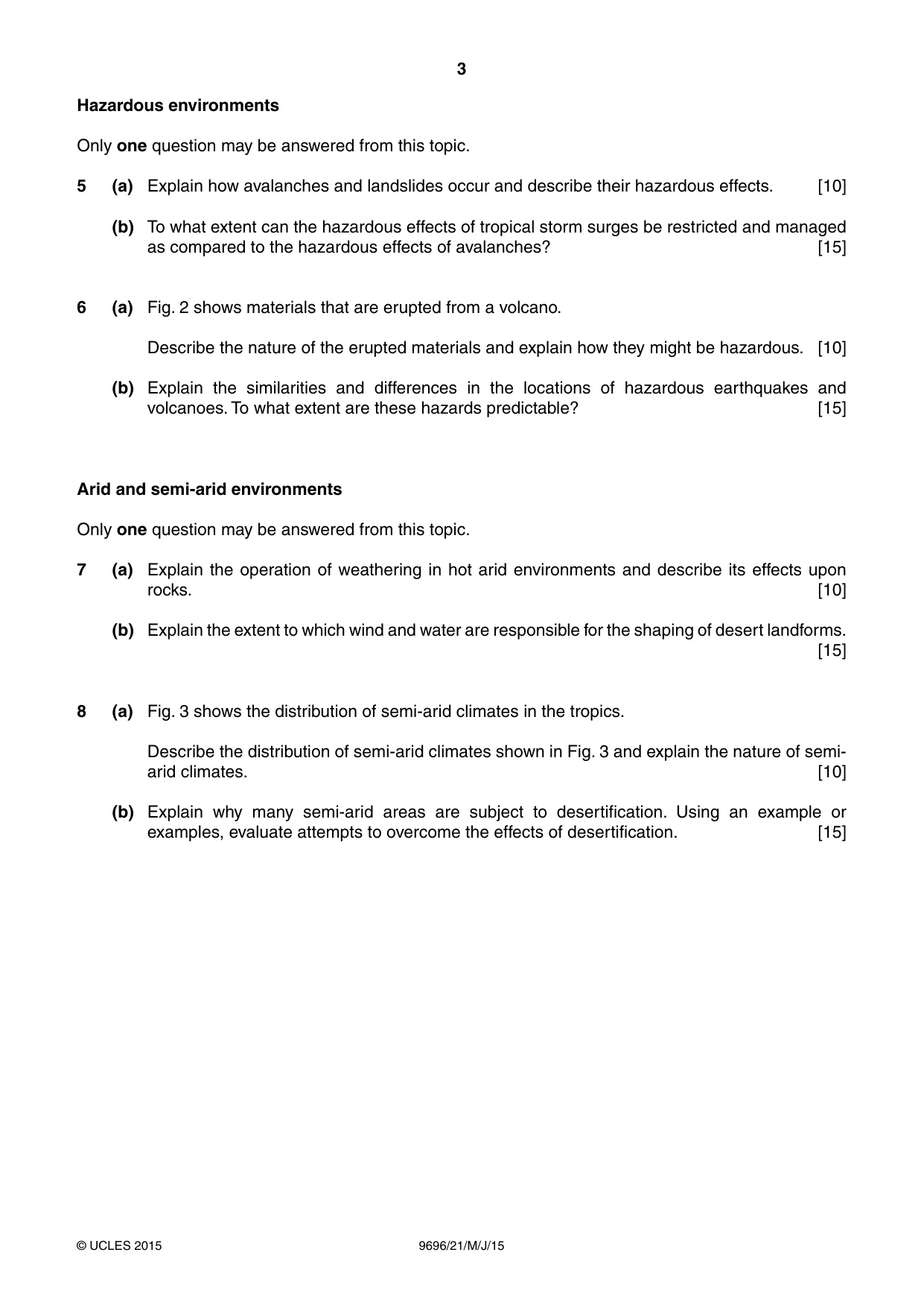 Cambridge A Level Geography 9696 2015 May/June Paper 2 · Variant 1 question paper, page 3 of 4
