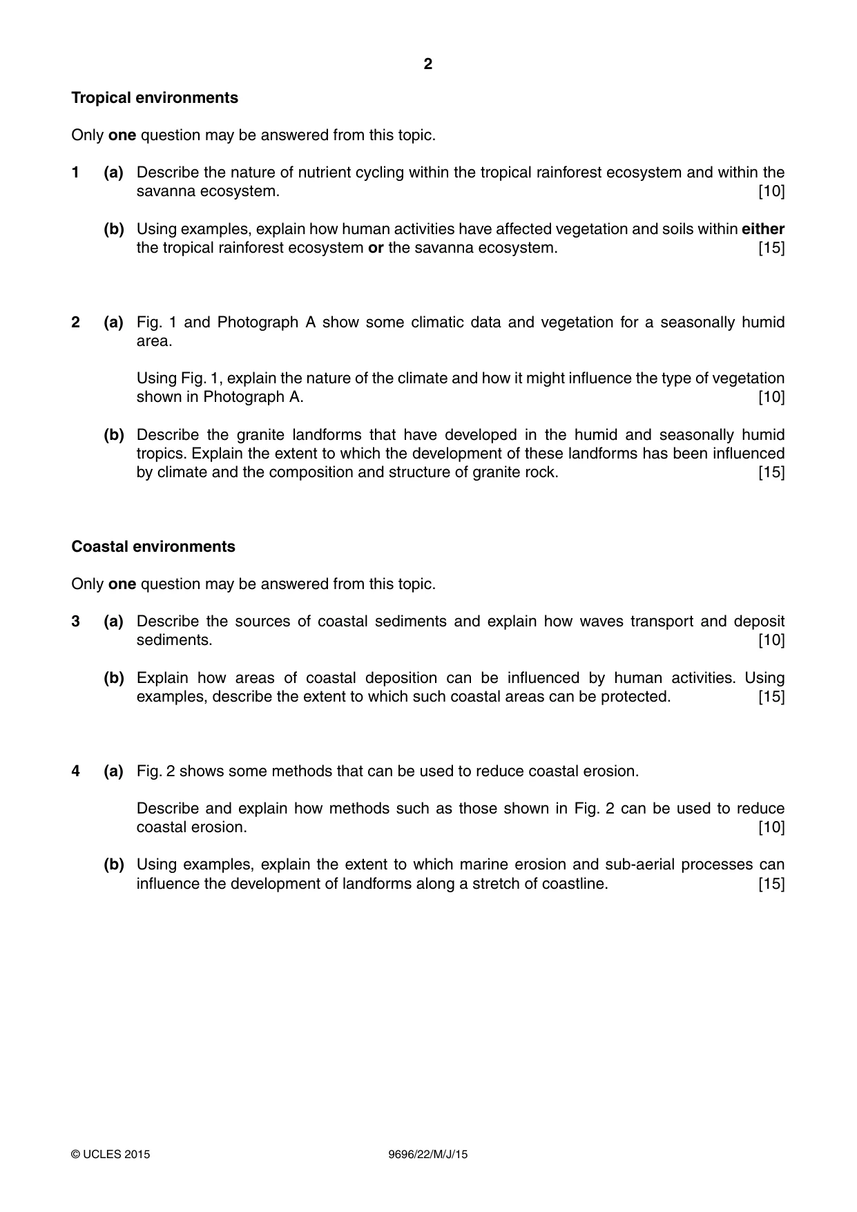 Cambridge A Level Geography 9696 2015 May/June Paper 2 · Variant 2 question paper, page 2 of 4