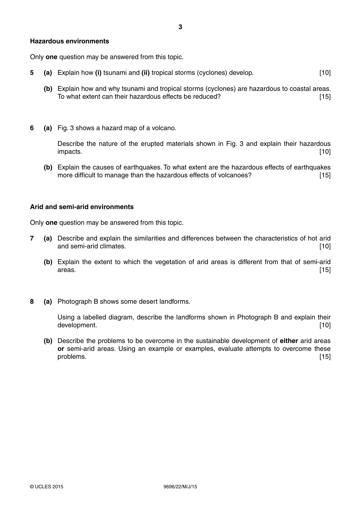 Cambridge A Level Geography 9696 2015 May/June Paper 2 · Variant 2 question paper, page 3 of 4