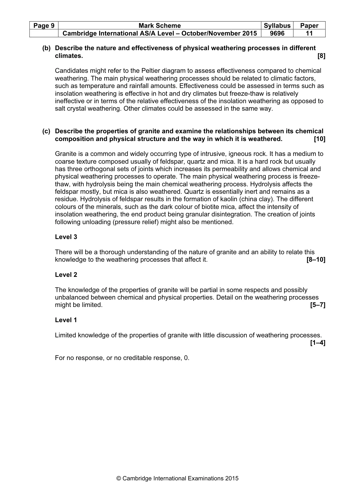 Mark scheme, page 9 of 14