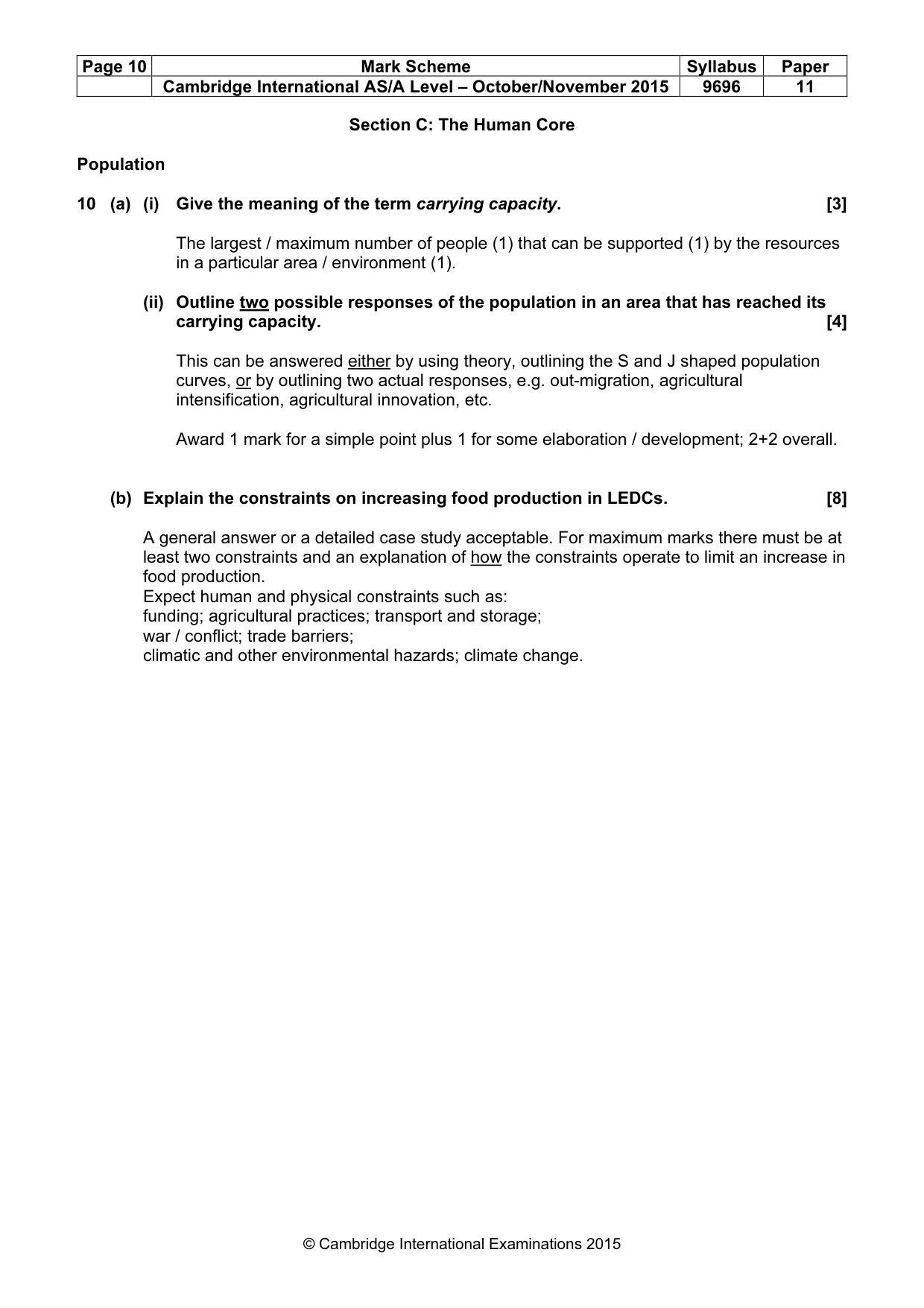 Mark scheme, page 10 of 14