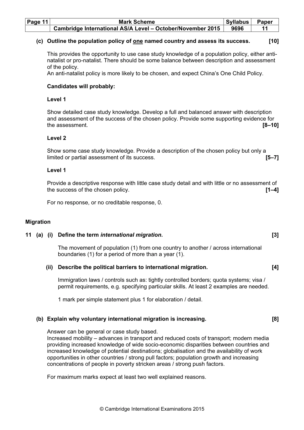 Mark scheme, page 11 of 14