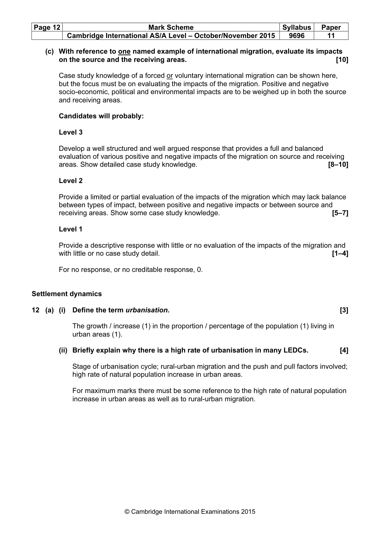 Mark scheme, page 12 of 14