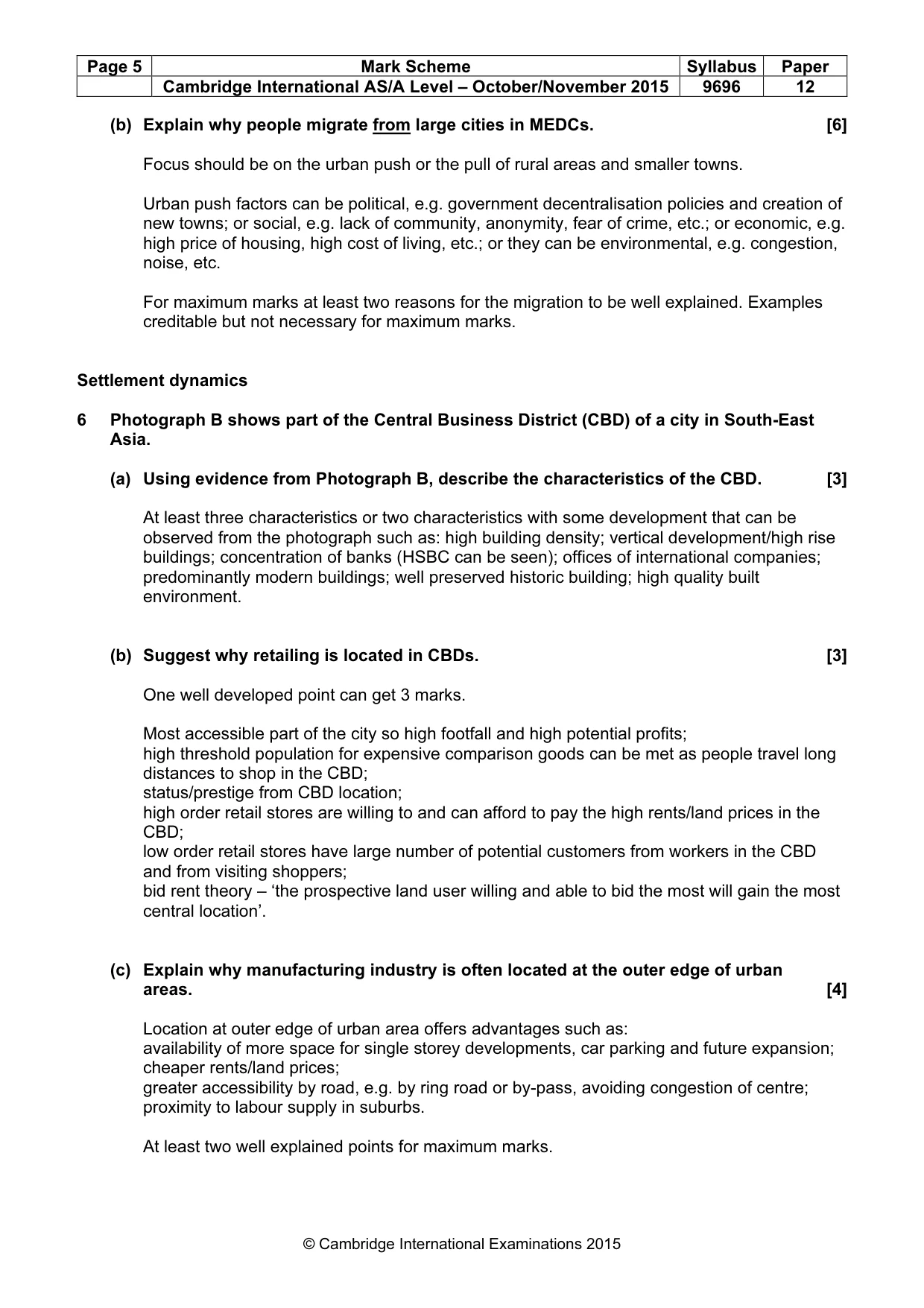 Mark scheme, page 5 of 15