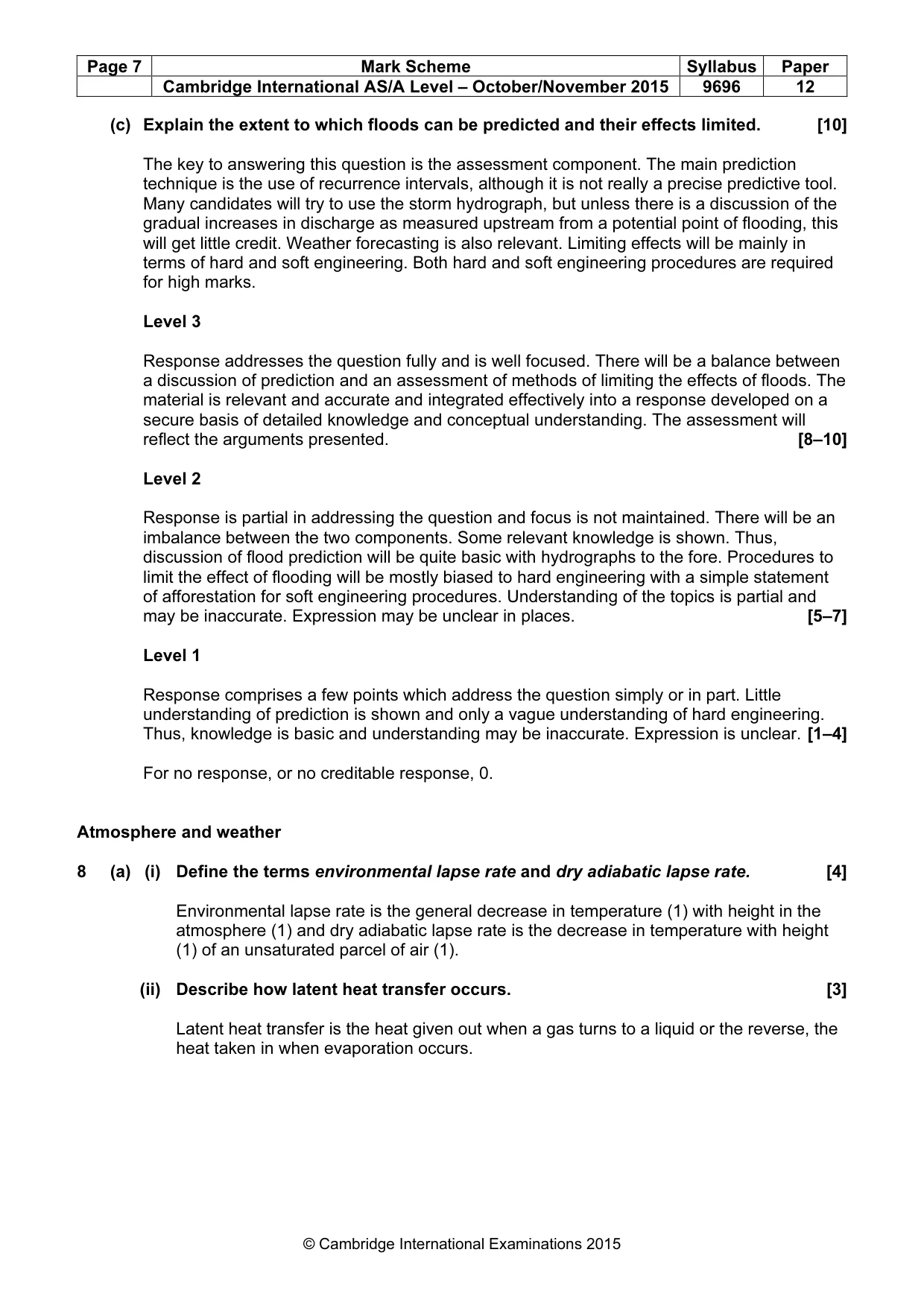 Mark scheme, page 7 of 15