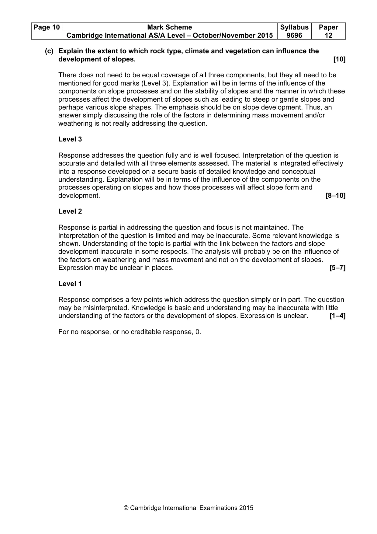 Mark scheme, page 10 of 15