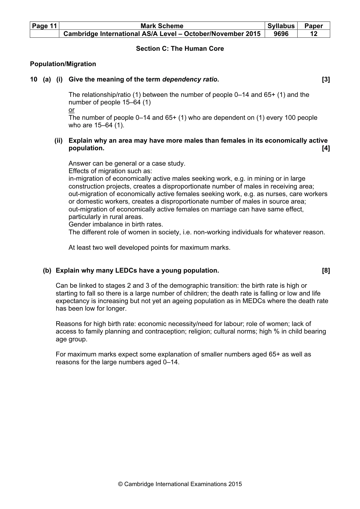 Mark scheme, page 11 of 15