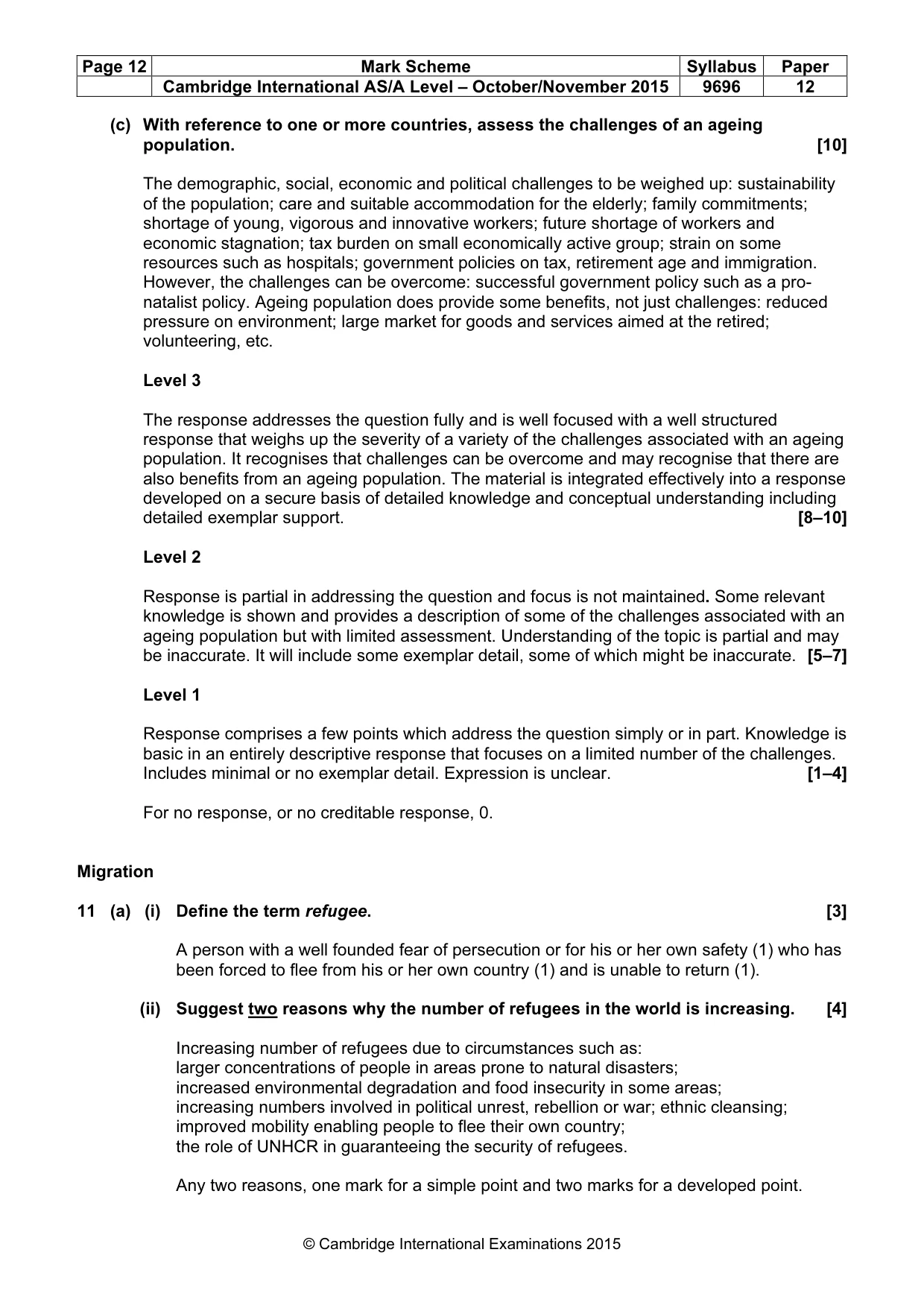 Mark scheme, page 12 of 15